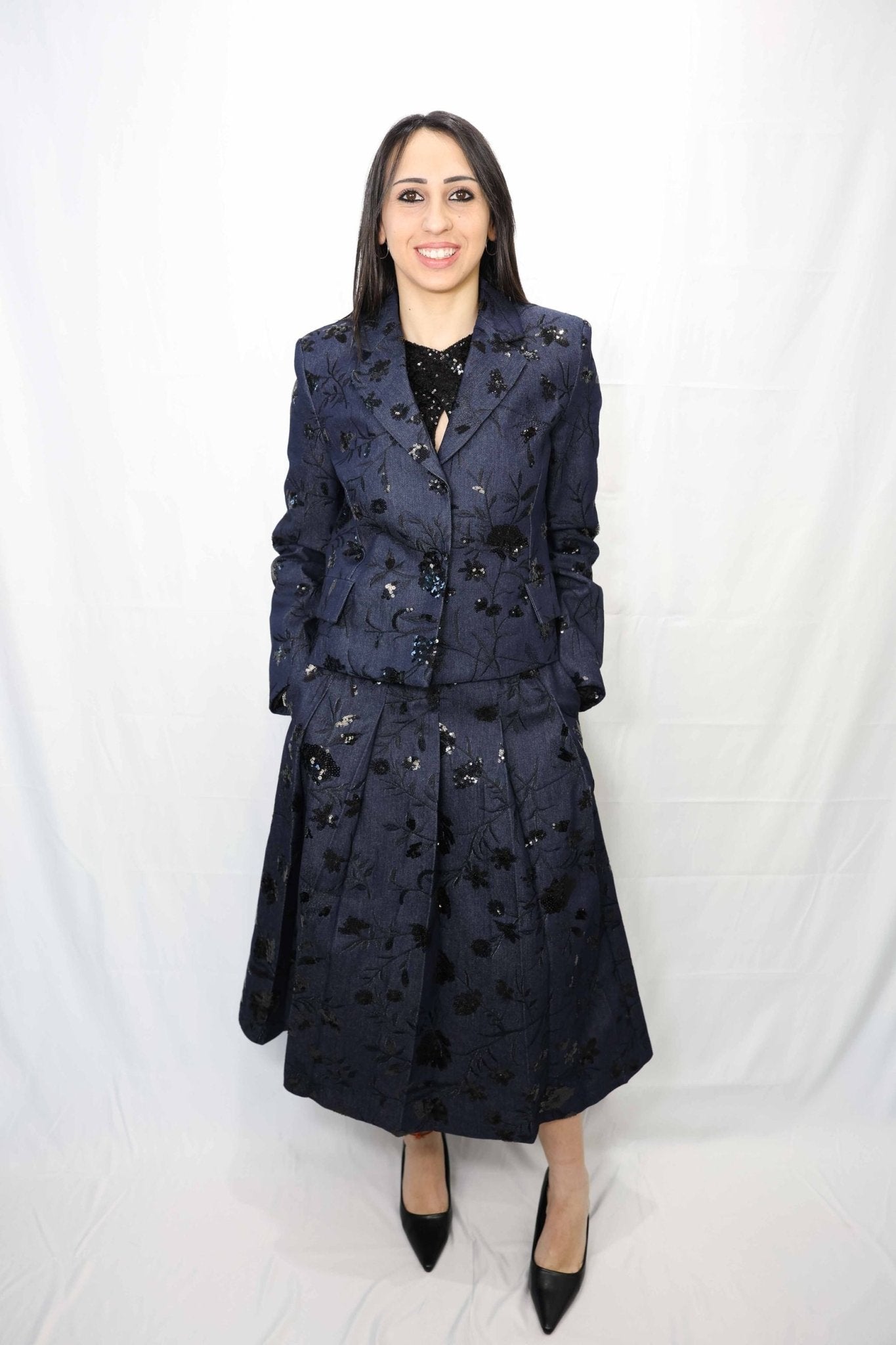 Giacca corta denim con paillettes VICOLO TD0218 – World Fashion