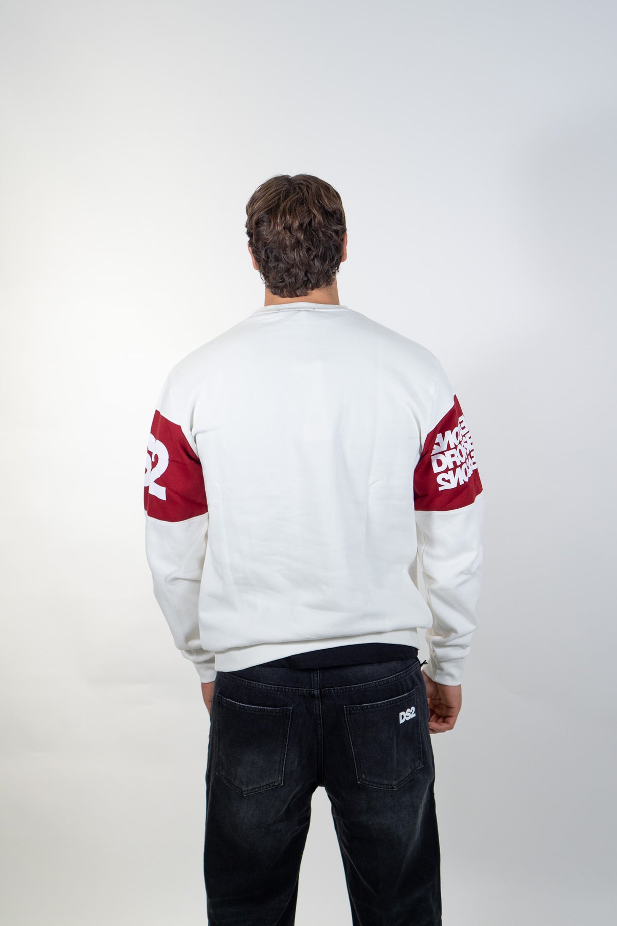 Ds2 - Felpa girocollo con fascia logo - Uomo