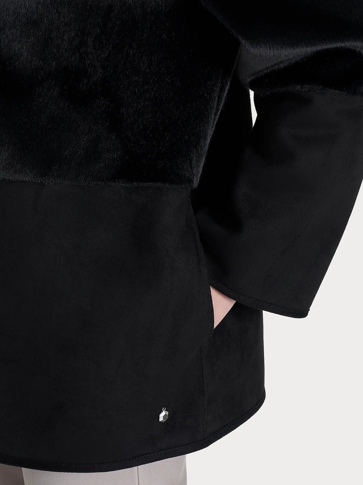 Ecopelliccia lunga con collo alto double-face in Vegan Shearling - RAGNO - DQ48KF