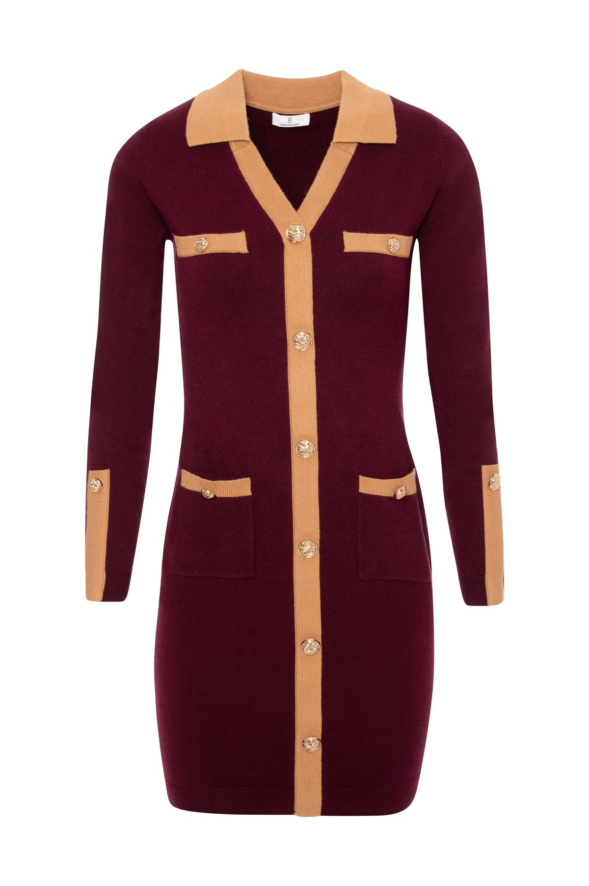 Fracomina - Bicolor Polo Dress Windsorwinecamel - Donna