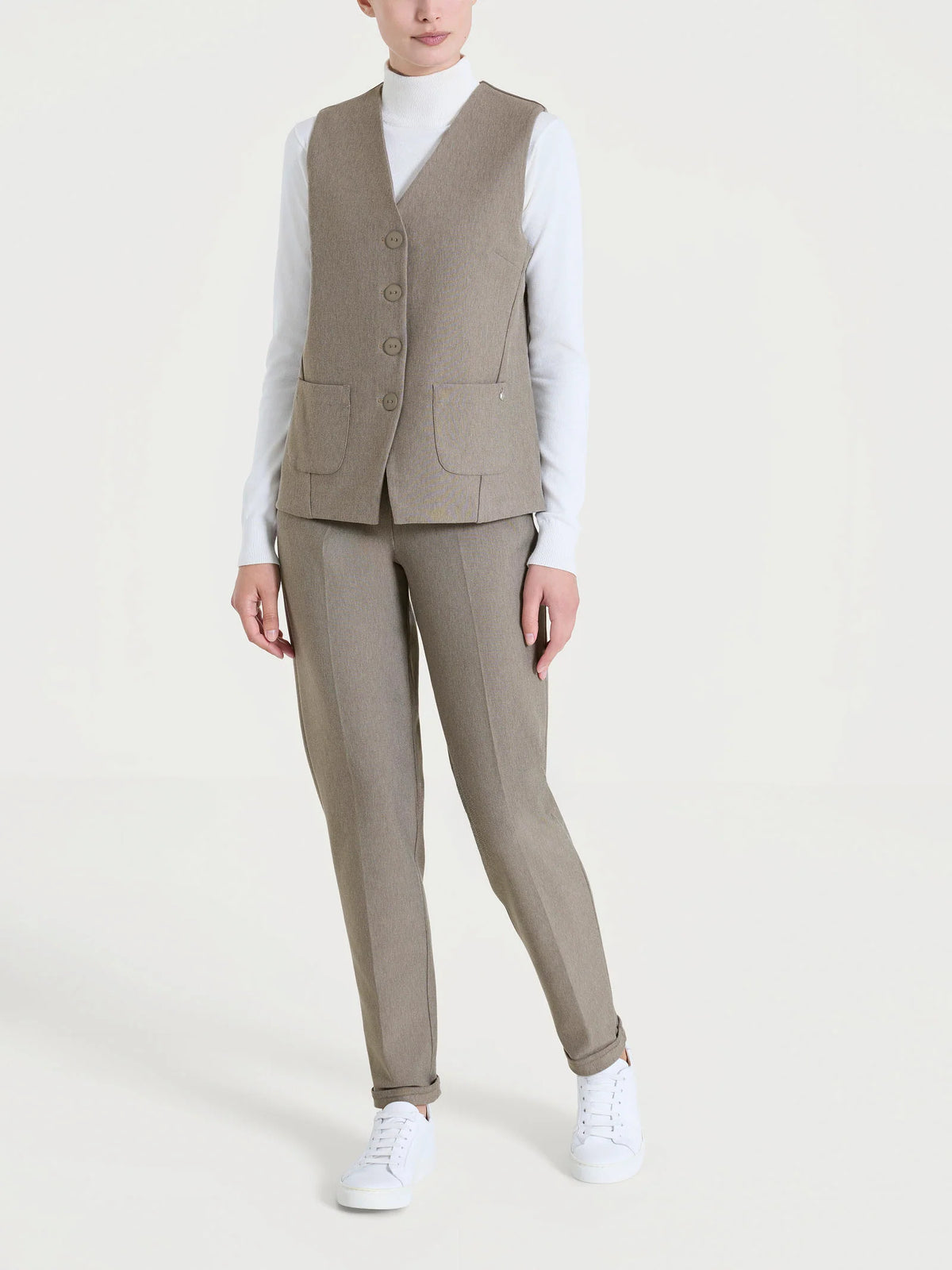Ragno - Gilet con quattro bottoni in Compact - Donna