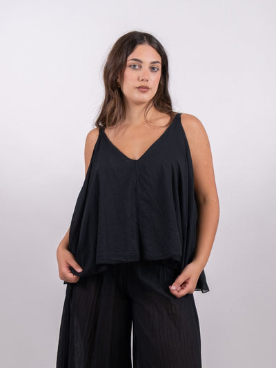 Dixie - Top a gamba larga con spalline e orlo asimmetrico - Donna