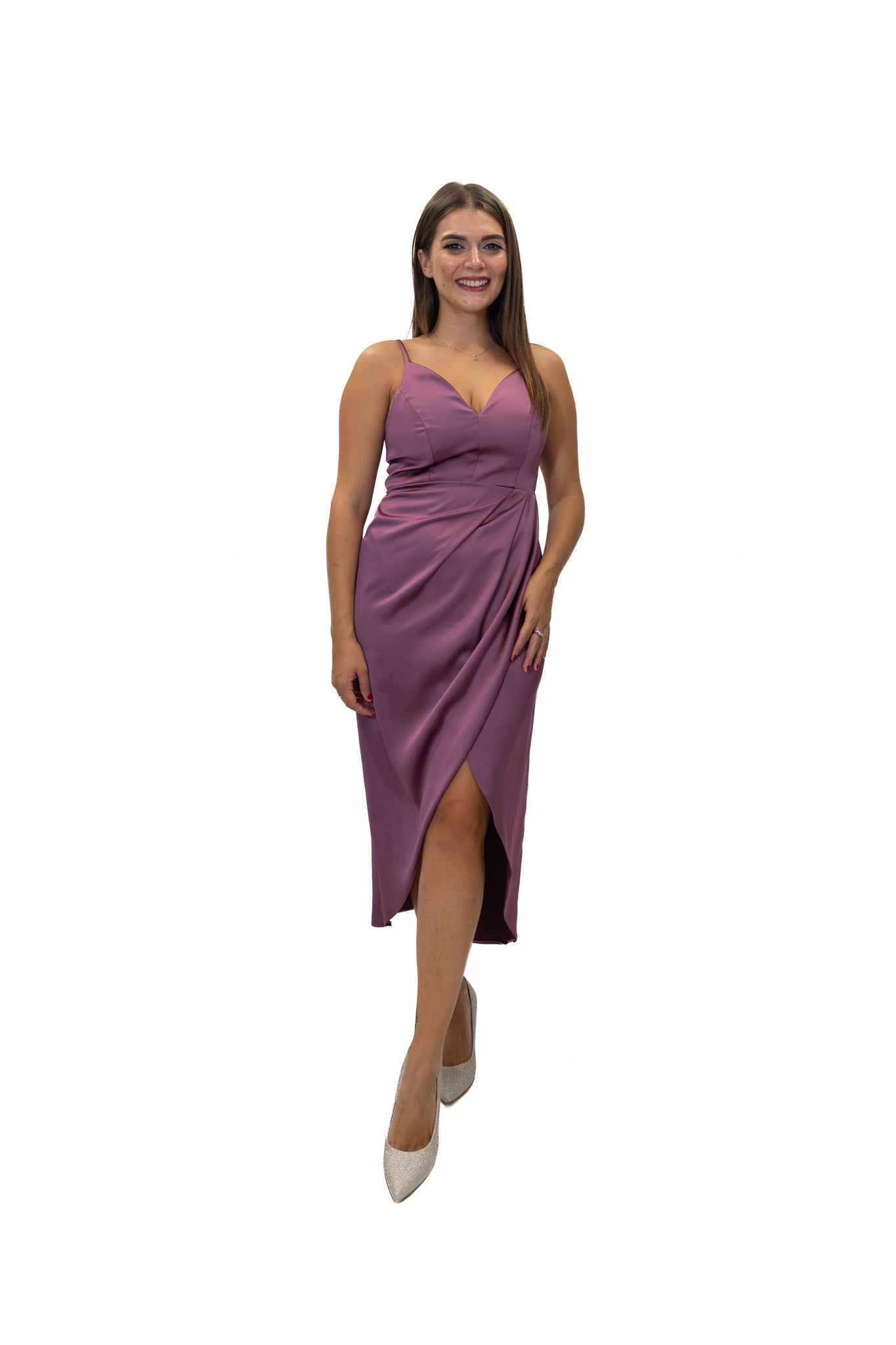 Rinascimento - Abito Longuette Con Drappeggio A Portafoglio - Donna