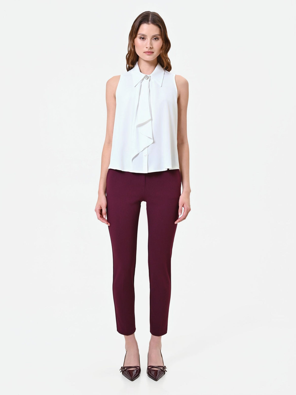 Rinascimento - Top smanicato con rouche - Donna