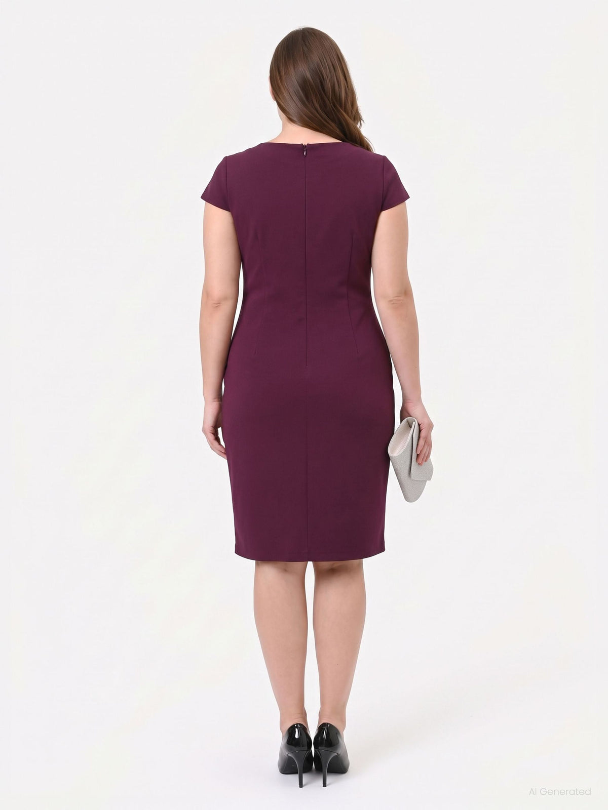 Rinascimento Curvy - Tubino con drappeggio asimmetrico - Donna