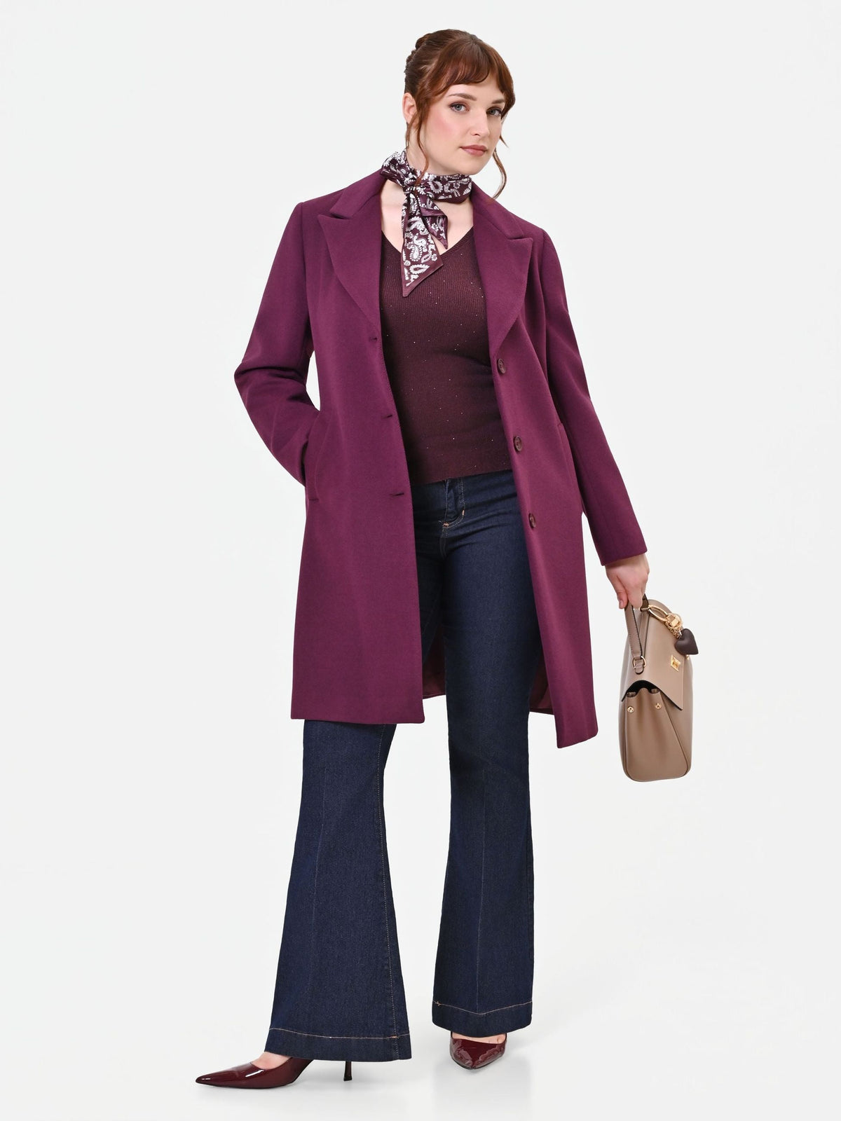 Rinascimento Curvy - Cappotto monopetto in velour - Donna