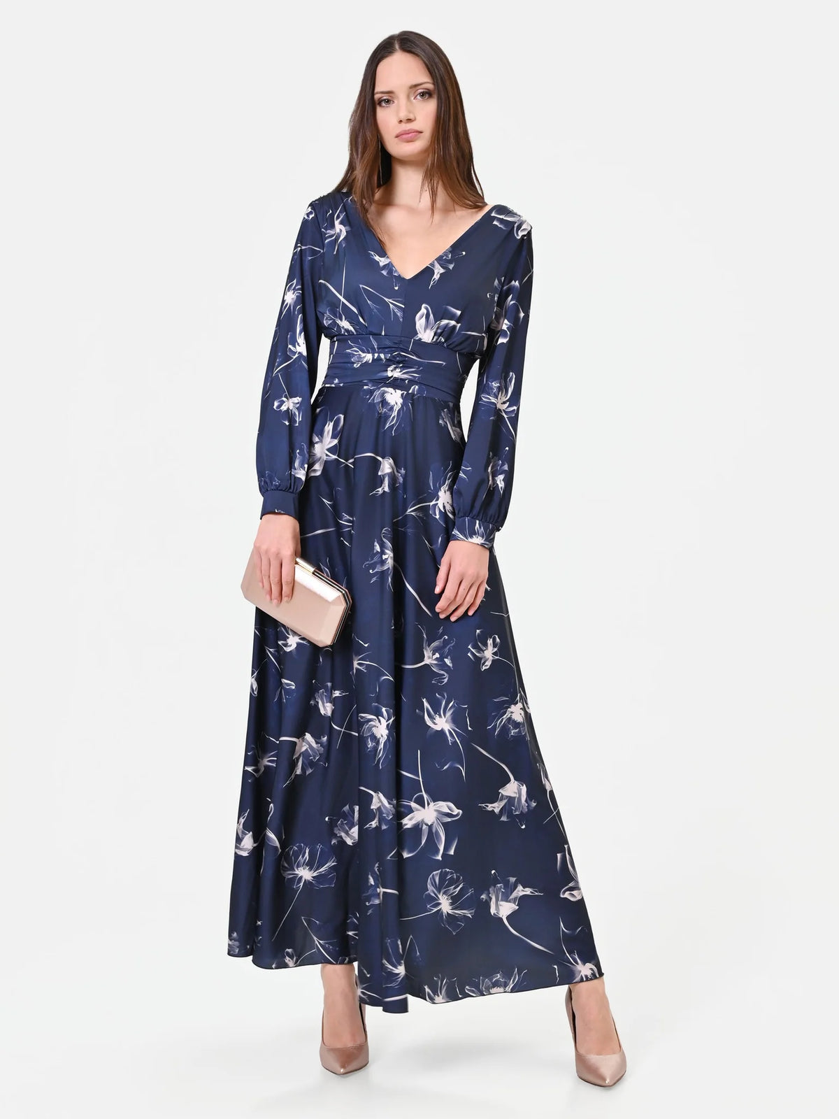 Rinascimento Curvy - Abito Lungo Fantasia Floreale - Donna