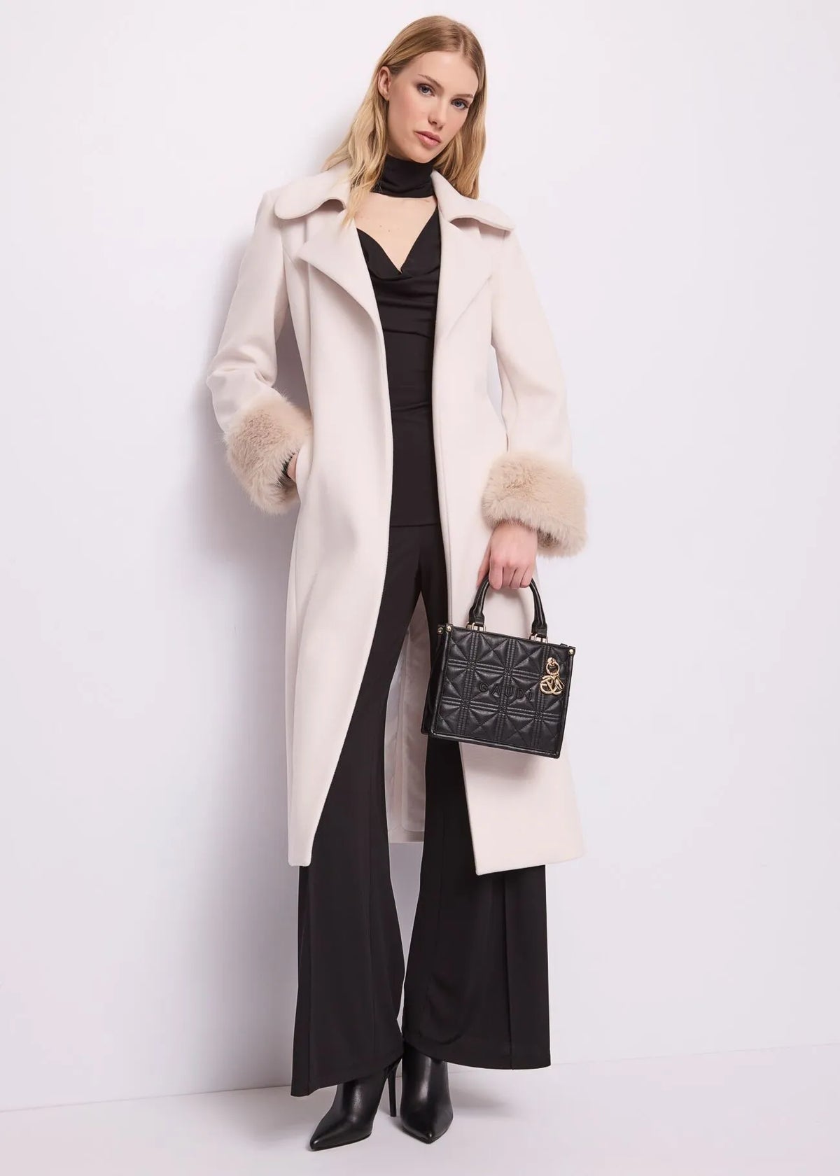 Gaudì - Cappotto Con Polsi In Finta Pelliccia M-L - Donna