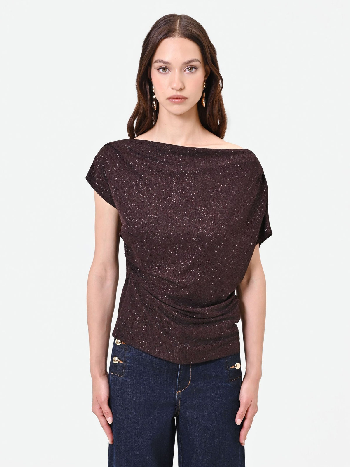 Rinascimento - Blusa Con Drappeggio Asimmetrico - Donna