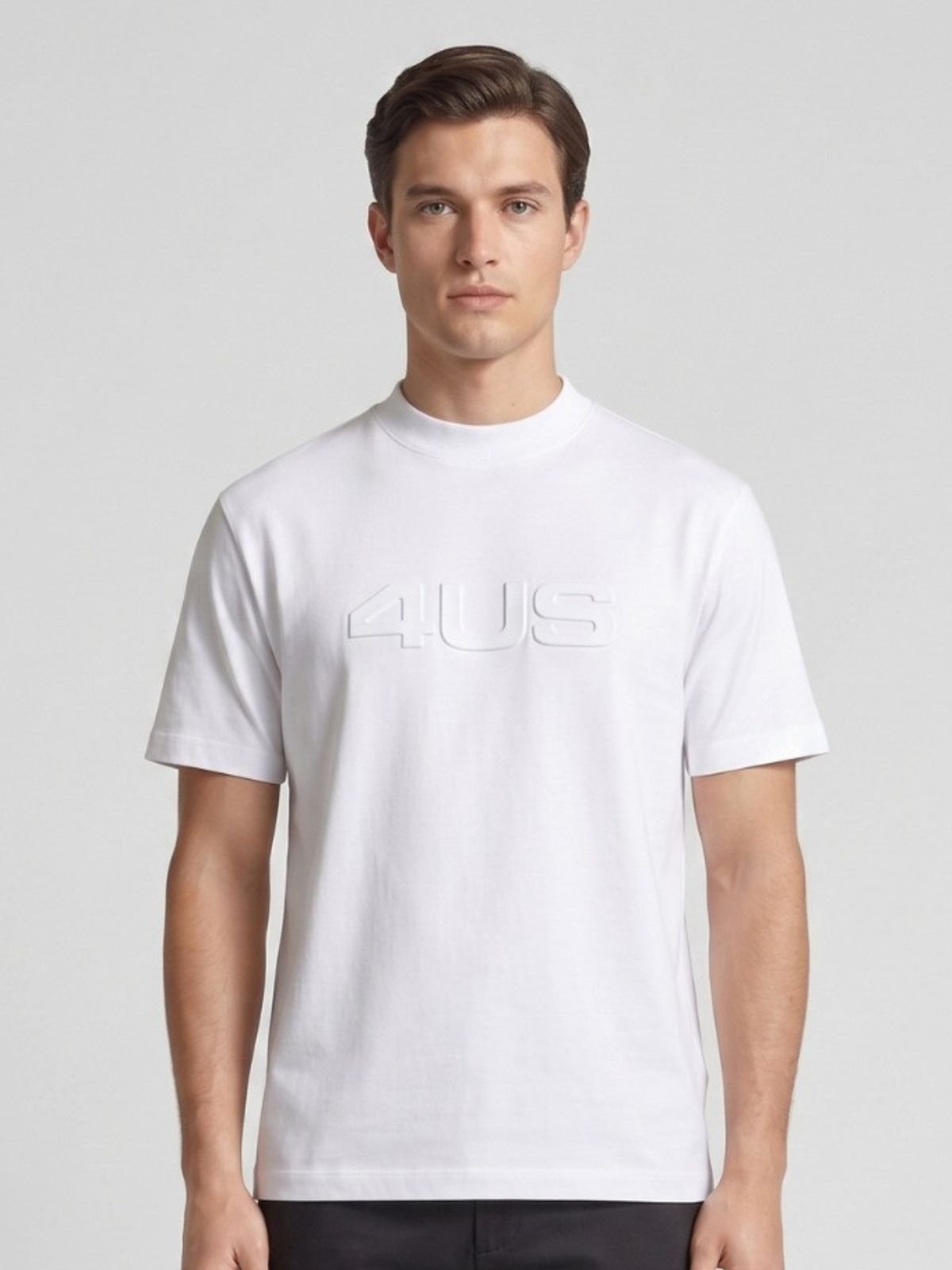 4US Paciotti - T-shirt girocollo in cotone con logo a rilievo - Uomo - World Fashion