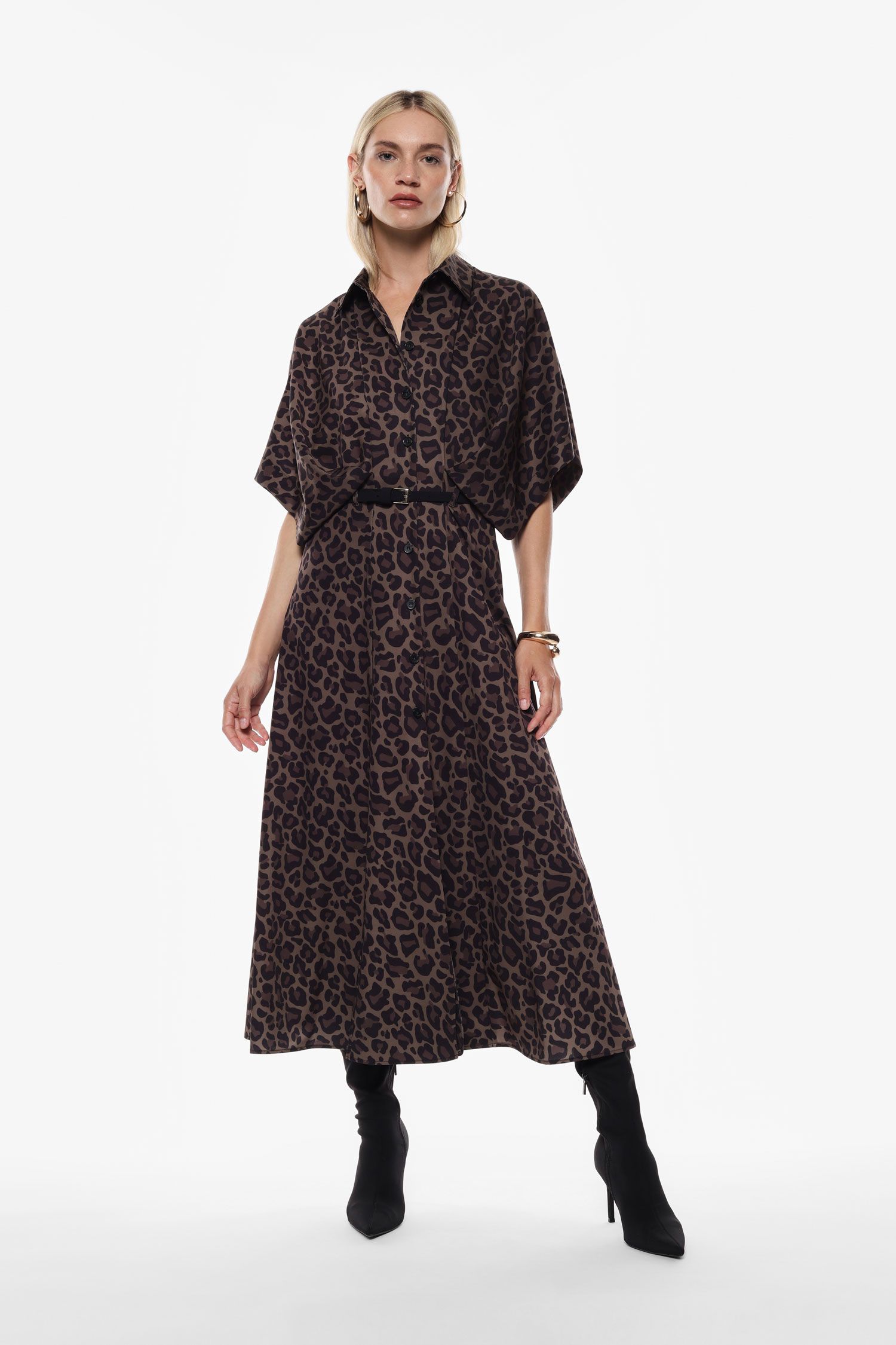 Abito stampa animalier con cintura Donna - Imperial