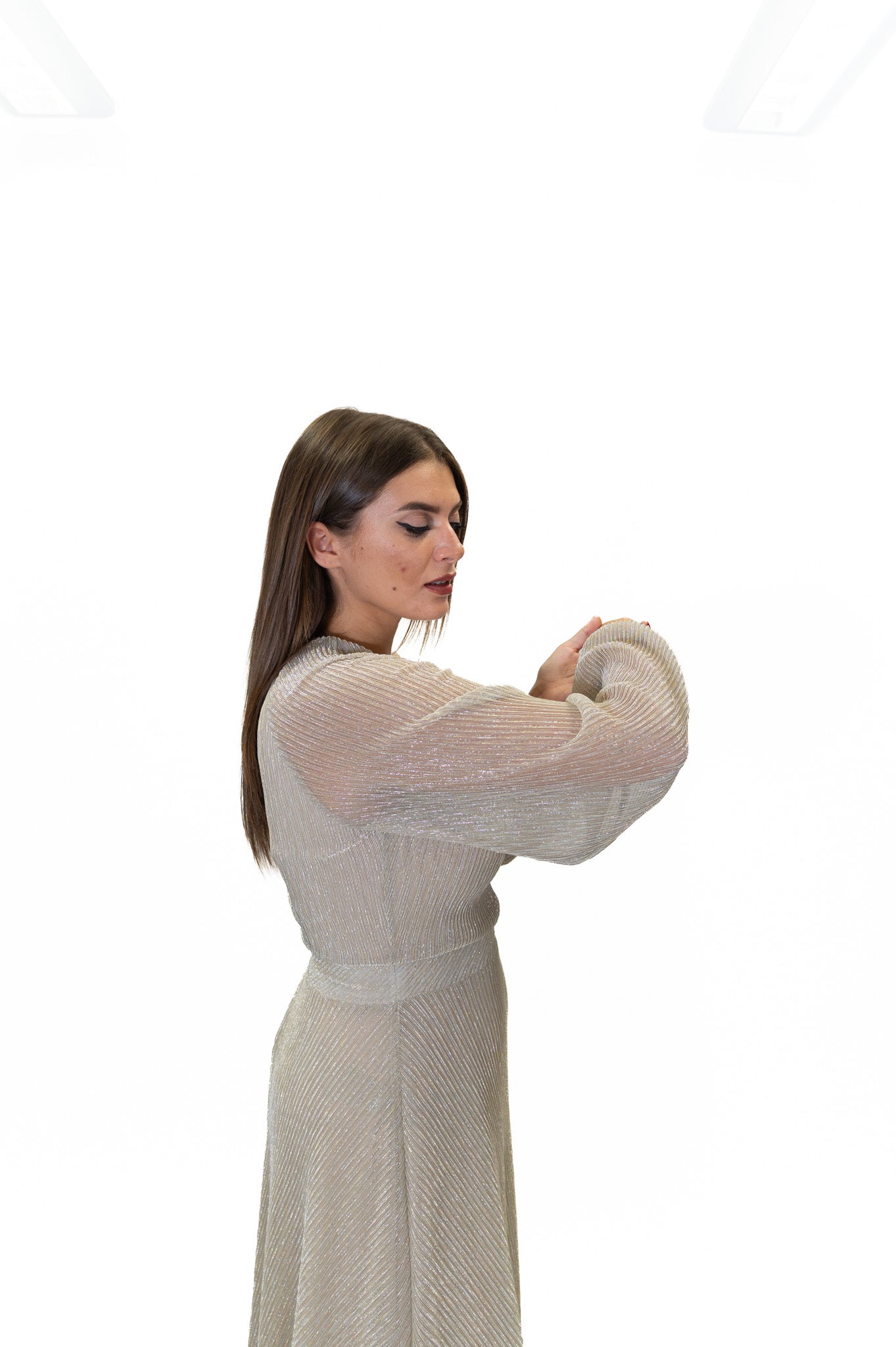 Rinascimento - Abito Lungo in Georgette e Lurex - Donna