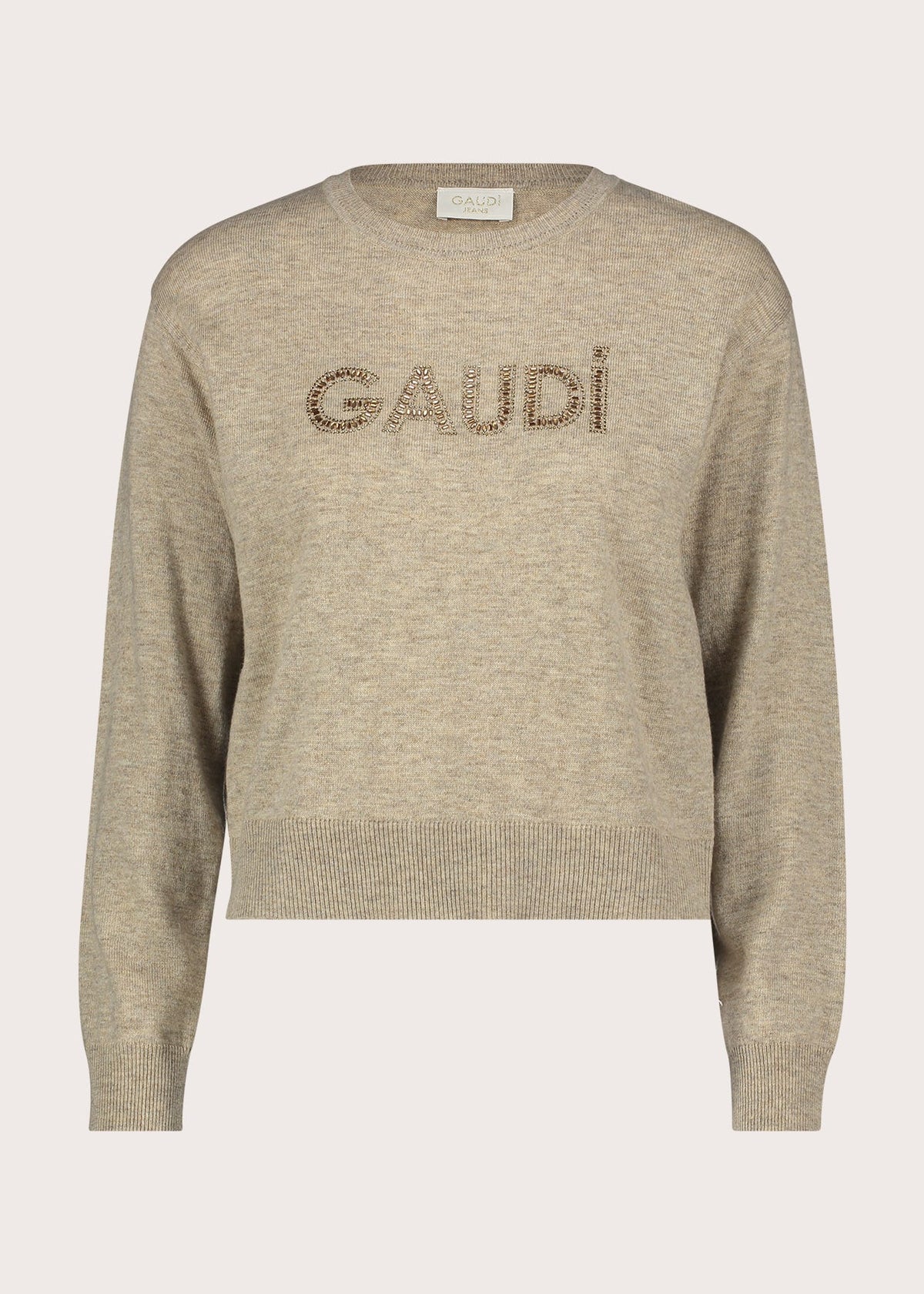Gaudì - Maglia girocollo con logo in strass - Donna