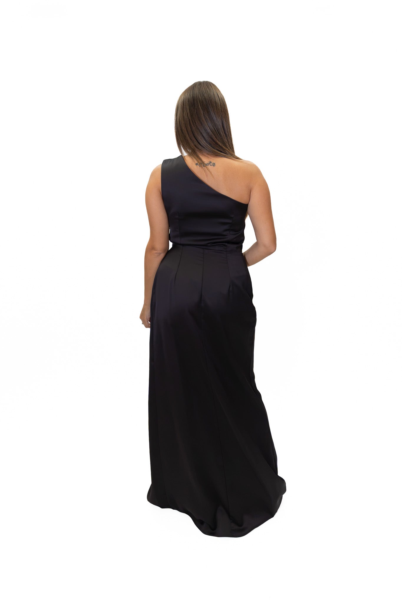 Rinascimento - Abito lungo monospalla con drappeggio - Donna