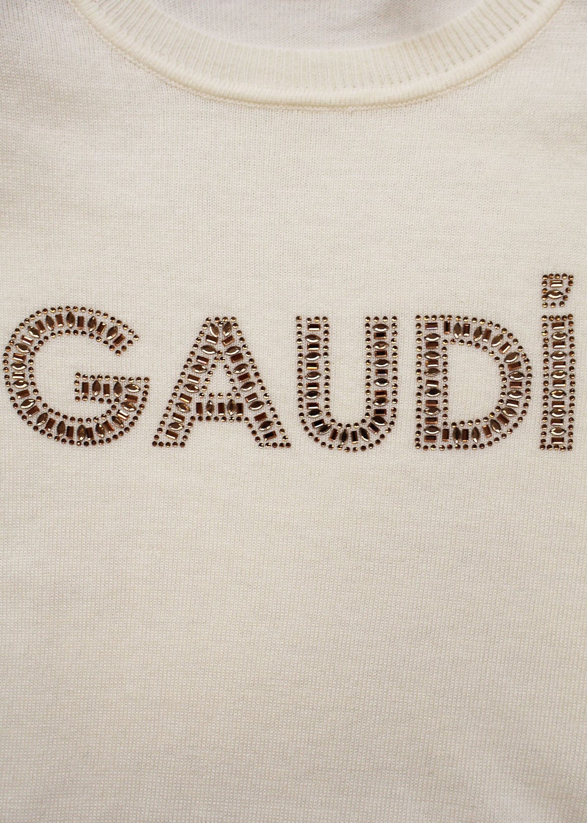 Gaudì - Maglia girocollo con logo in strass - Donna