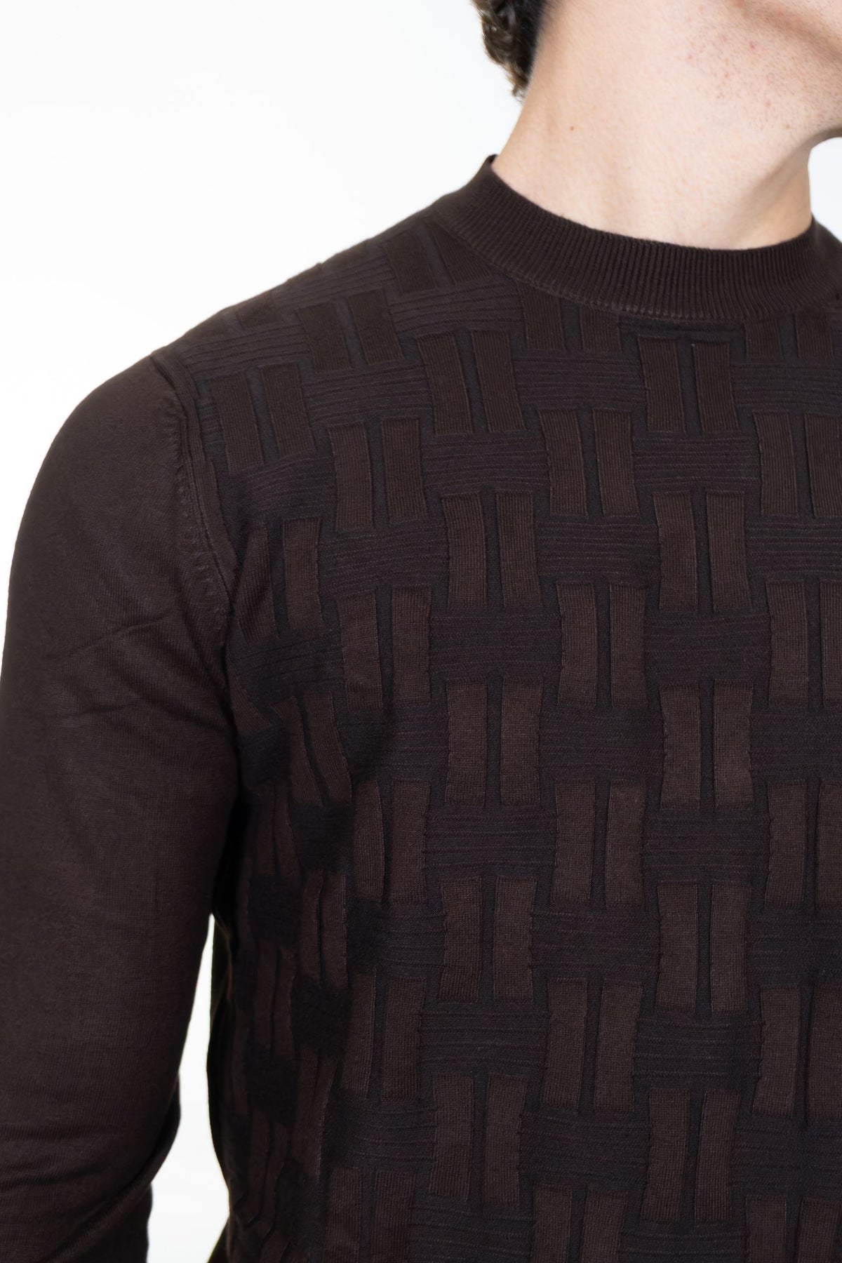 Markup - Maglia girocollo in viscosa punto vanisè - Uomo