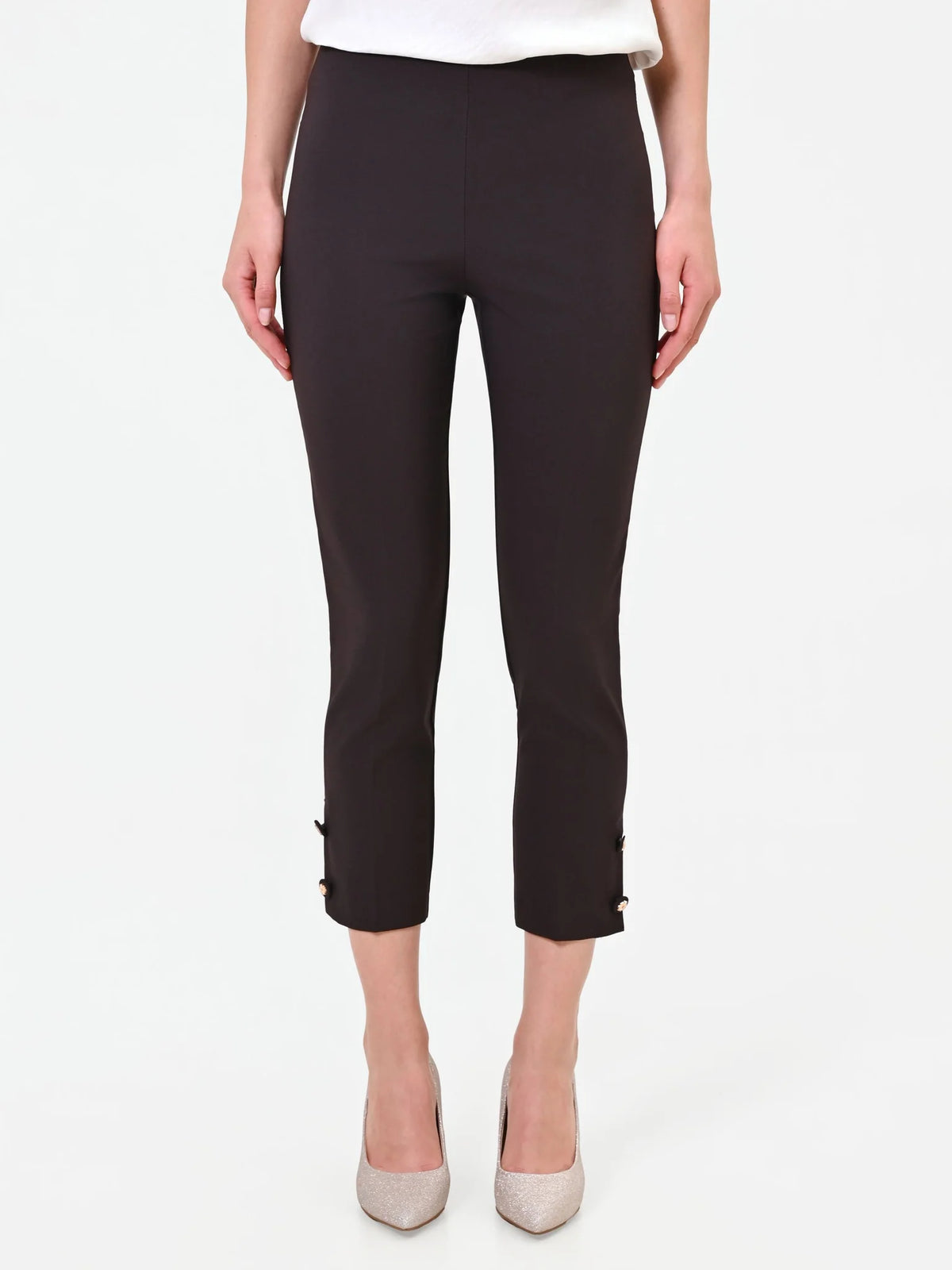 Rinascimento - Pantalone capri con bottoni - Donna