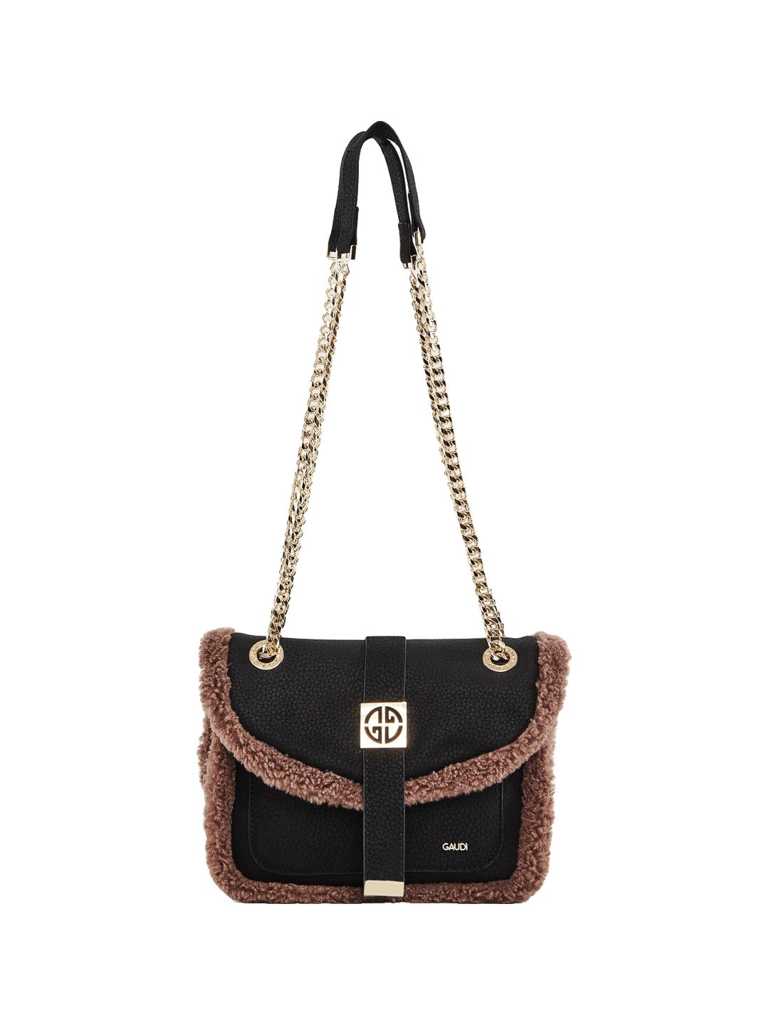 Gaudì - Borsa a spalla con dettagli in teddy - Donna