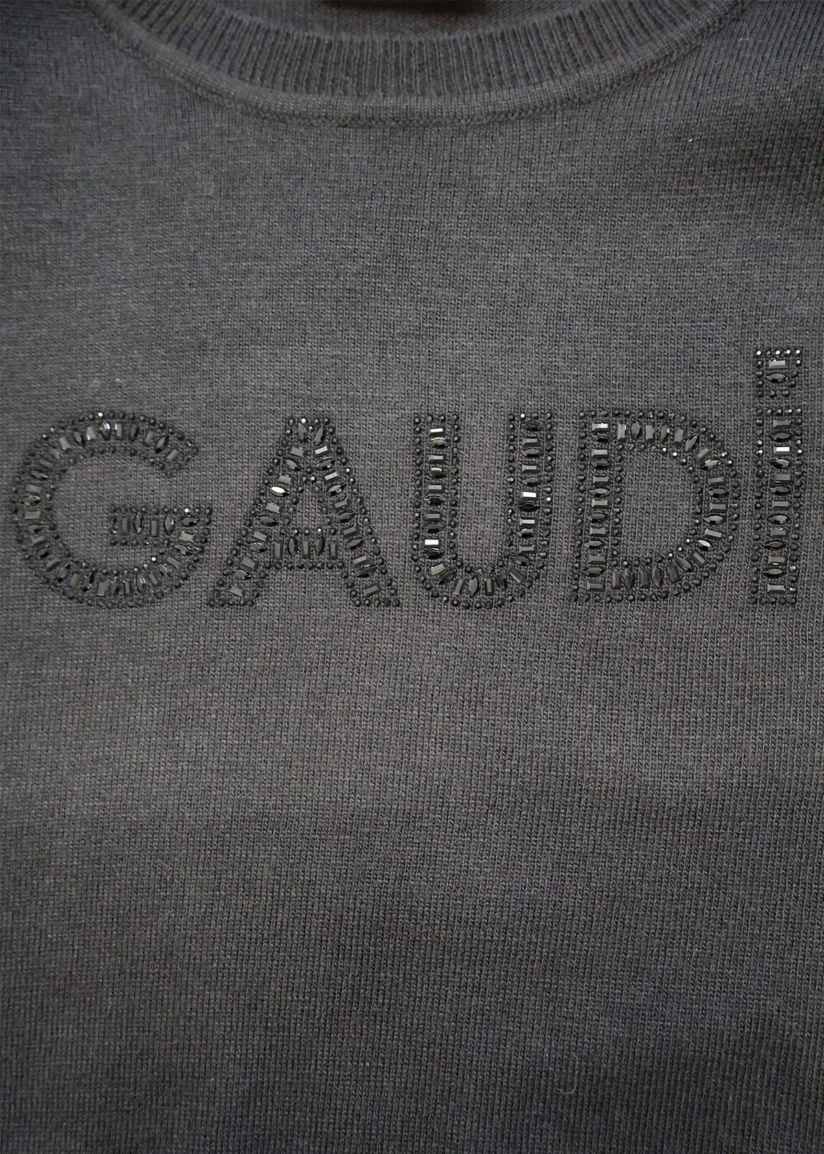 Gaudì - Maglia girocollo con logo in strass - Donna