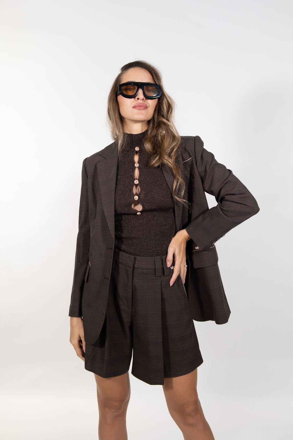 Markup - Blazer monopetto principe di galles - Donna