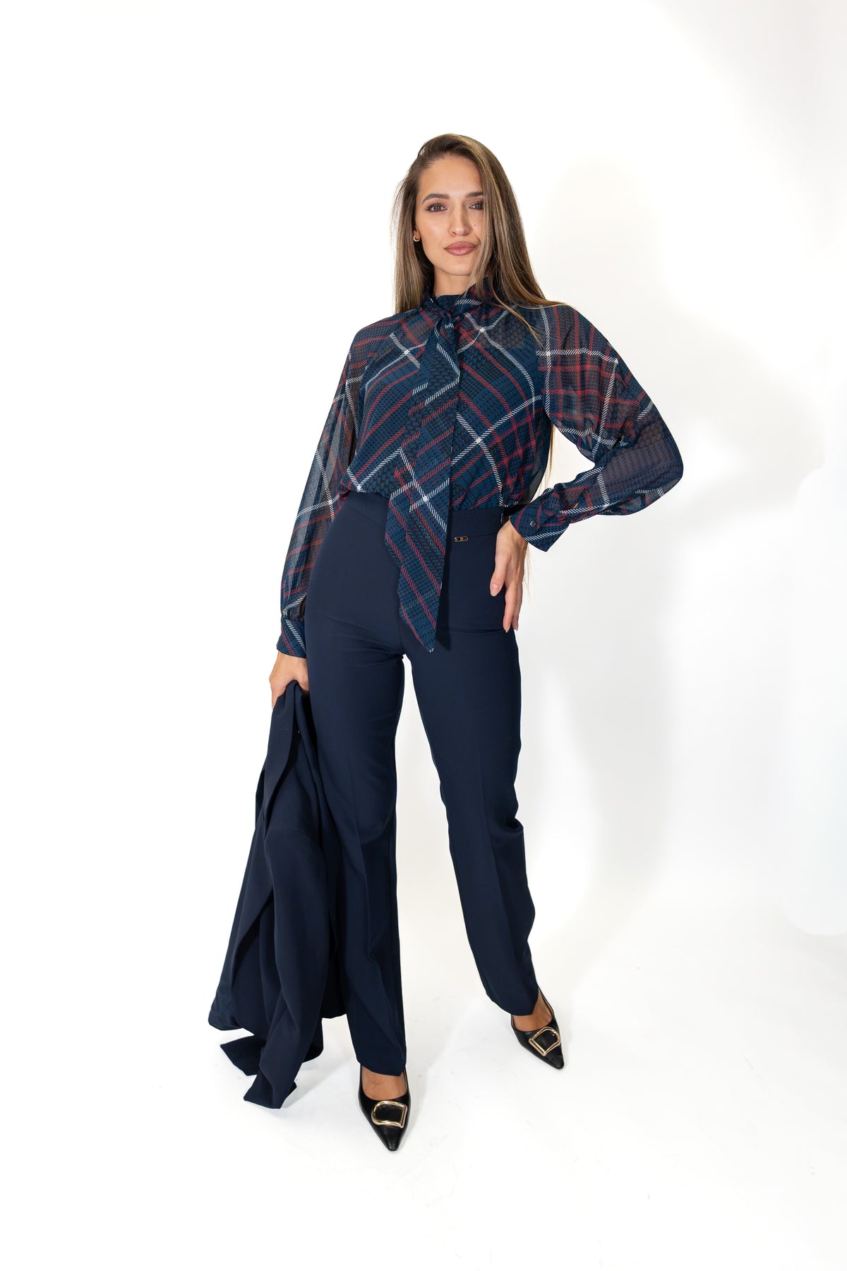 Fracomina - Pantalone regular in tessuto stretch - Donna