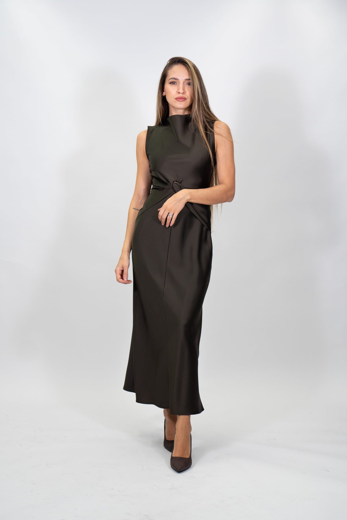 Rinascimento - Abito con nodo e drappeggio - Donna