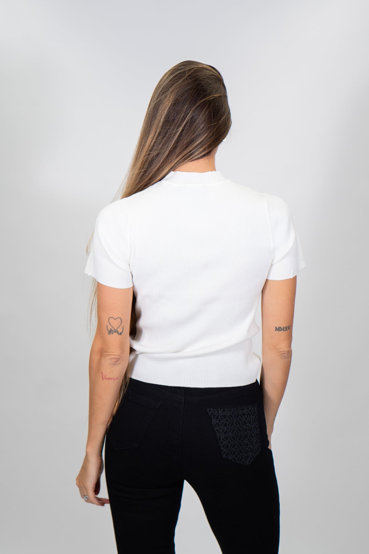 Fresh Flower - Maglia girocollo in microcostina - Donna