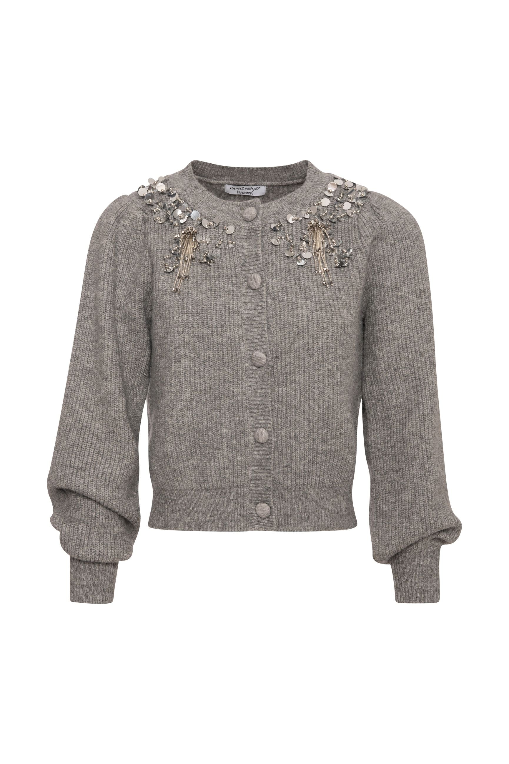 Fracomina - Cardigan regular con applicazioni gioiello - Donna