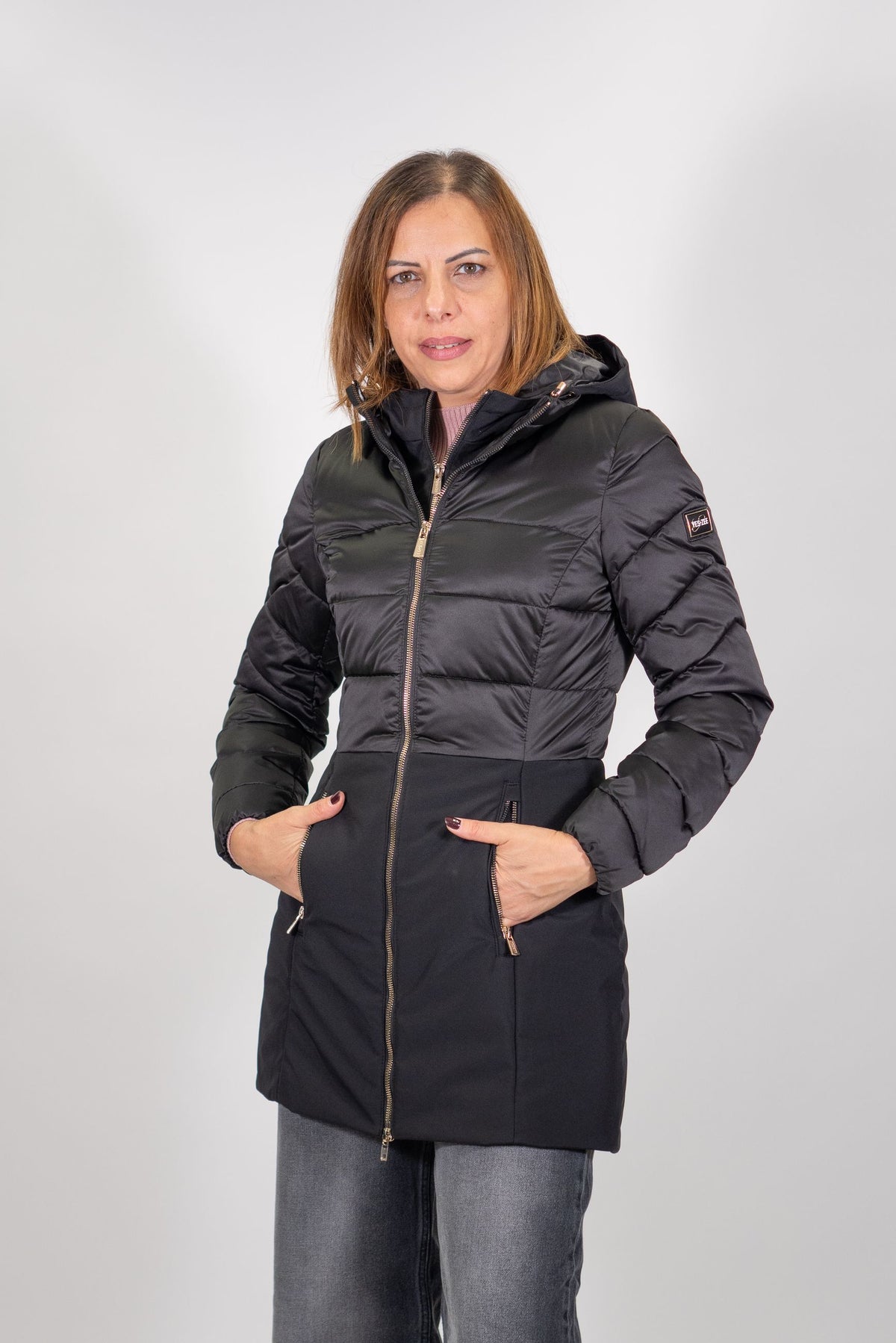 Yes Zee - Piumino  Trapuntato Con Finto Gilet Stac. - Donna
