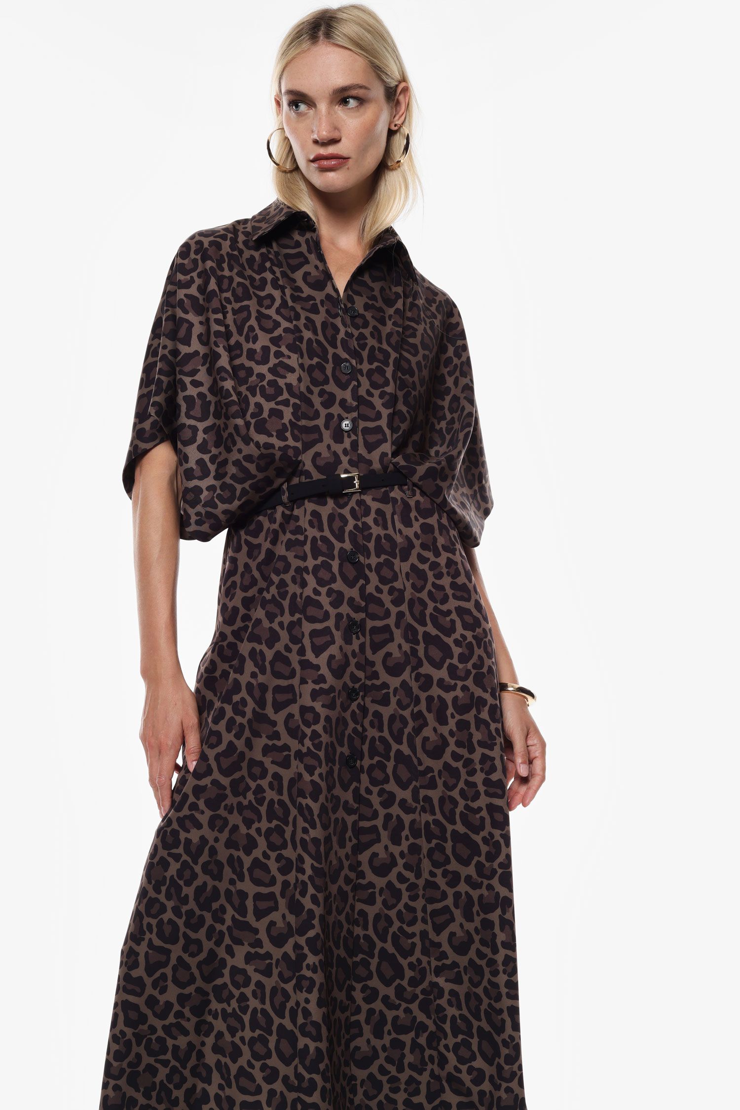 Abito stampa animalier con cintura Donna - Imperial