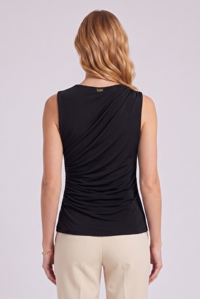Markup - T-shirt smanicata con drappeggi - Donna