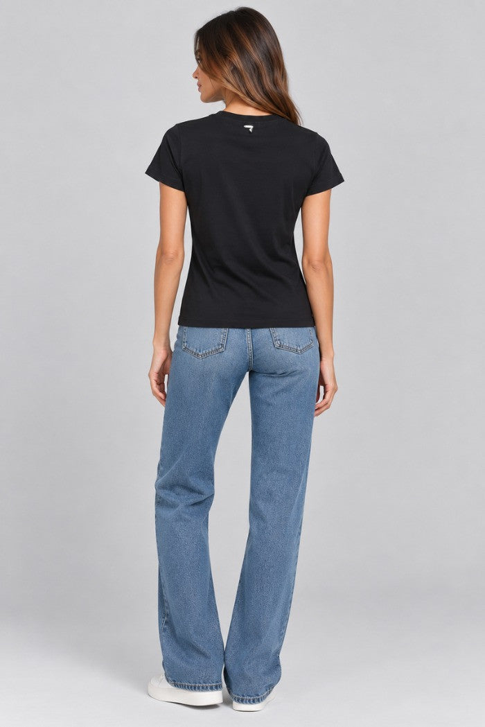 Markup - T-shirt girocollo con strass - Donna