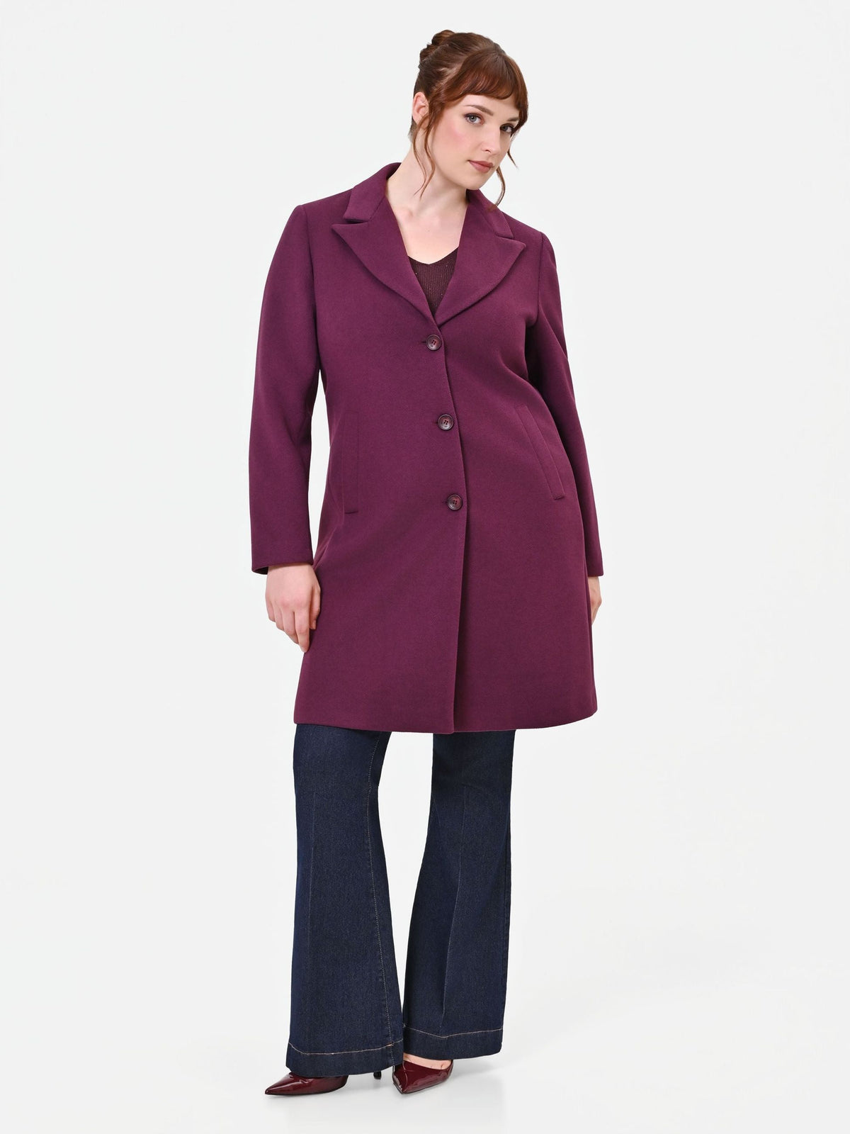 Rinascimento Curvy - Cappotto monopetto in velour - Donna