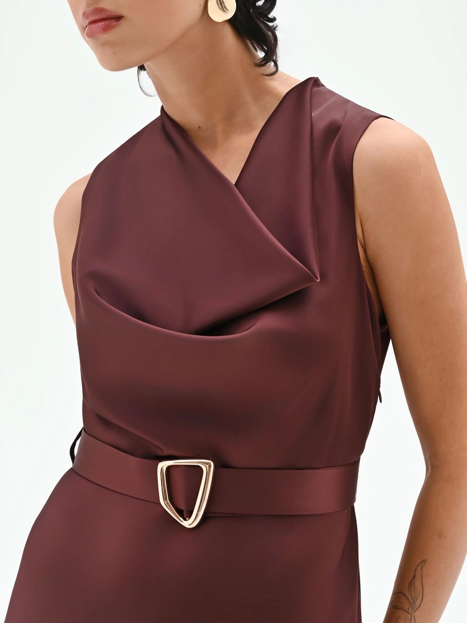 Abito lungo in raso con cintura Donna - Rinascimento