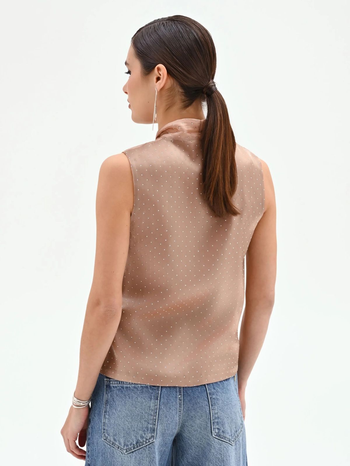 Rinascimento - Top con fiocco e punti luce - Donna