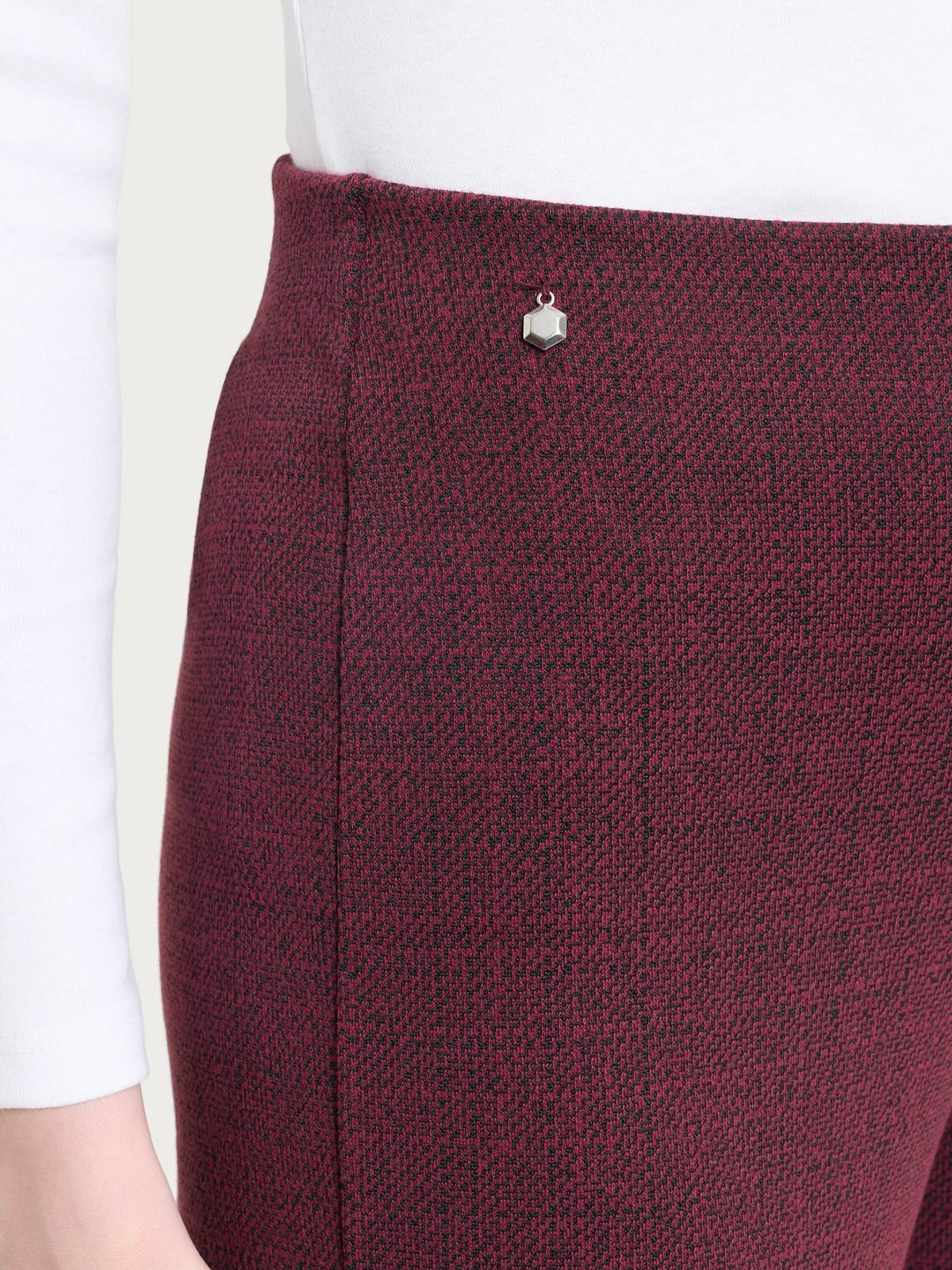Ragno - Pantalone ampio con tweed pattern in Jacquard - Donna