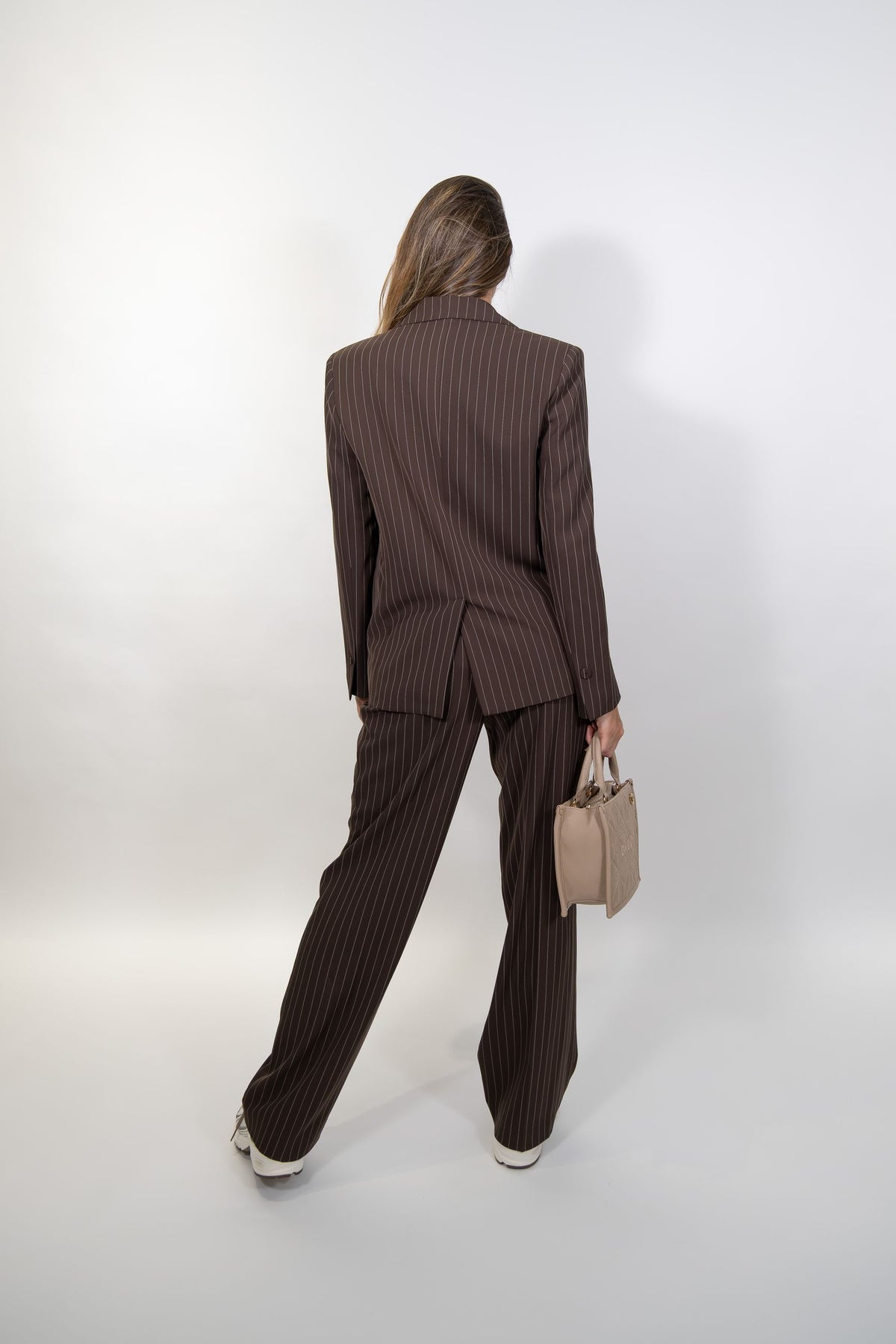 Imperial - Blazer gessato regular-fit con tasche a filetto - Donna
