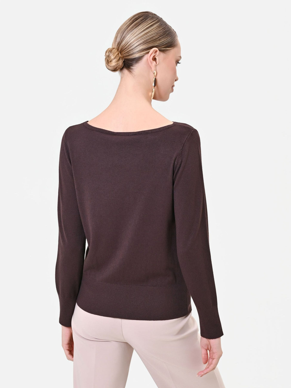 Rinascimento - Maglia scollo a barca in misto viscosa - Donna