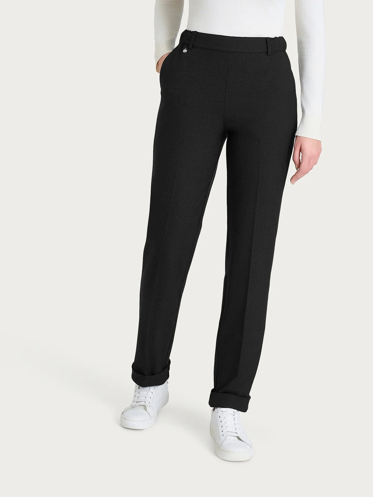 Ragno - Pantalone dritto con tasche in Flannel Twill - Donna