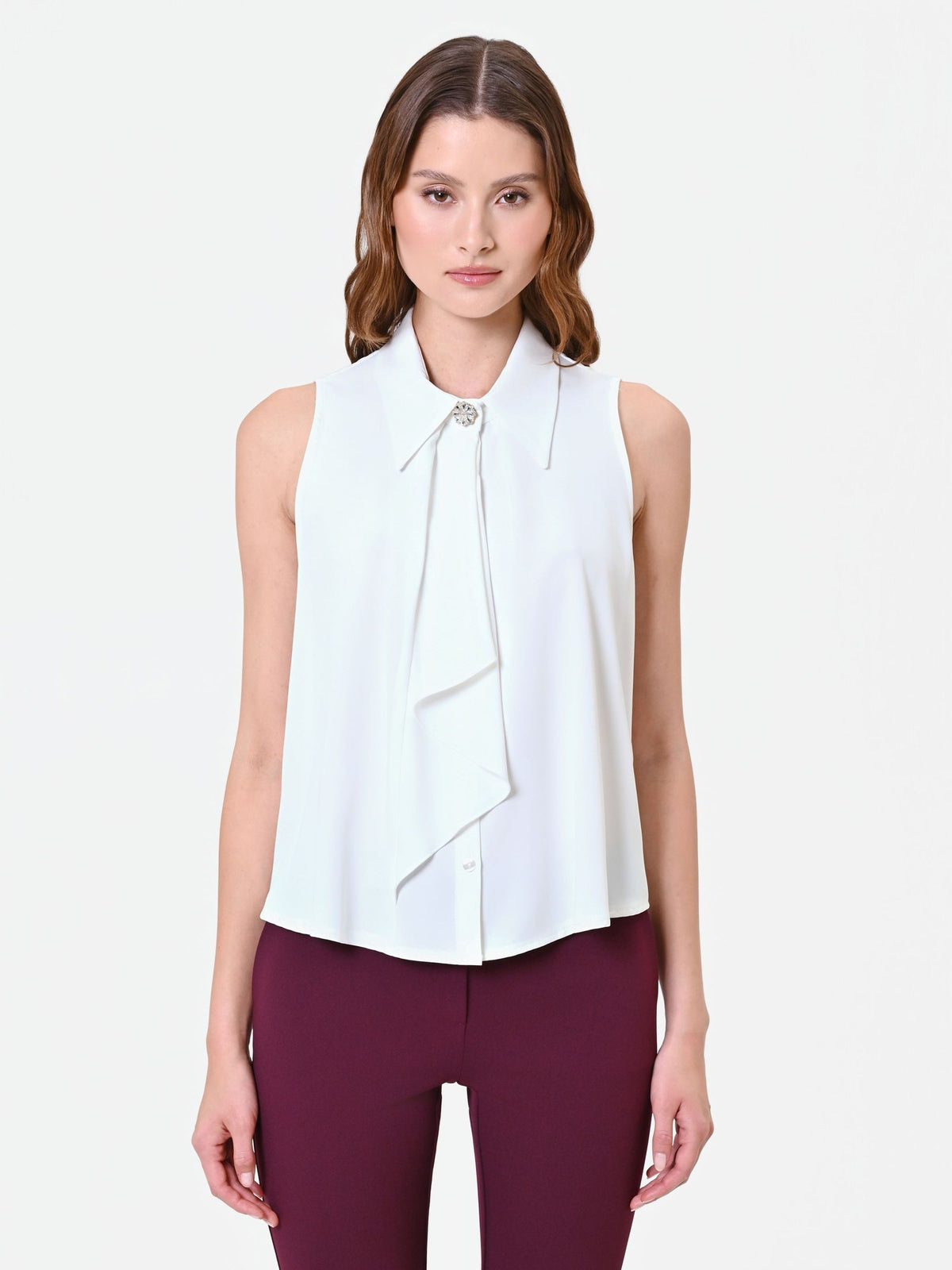 Rinascimento - Top smanicato con rouche - Donna