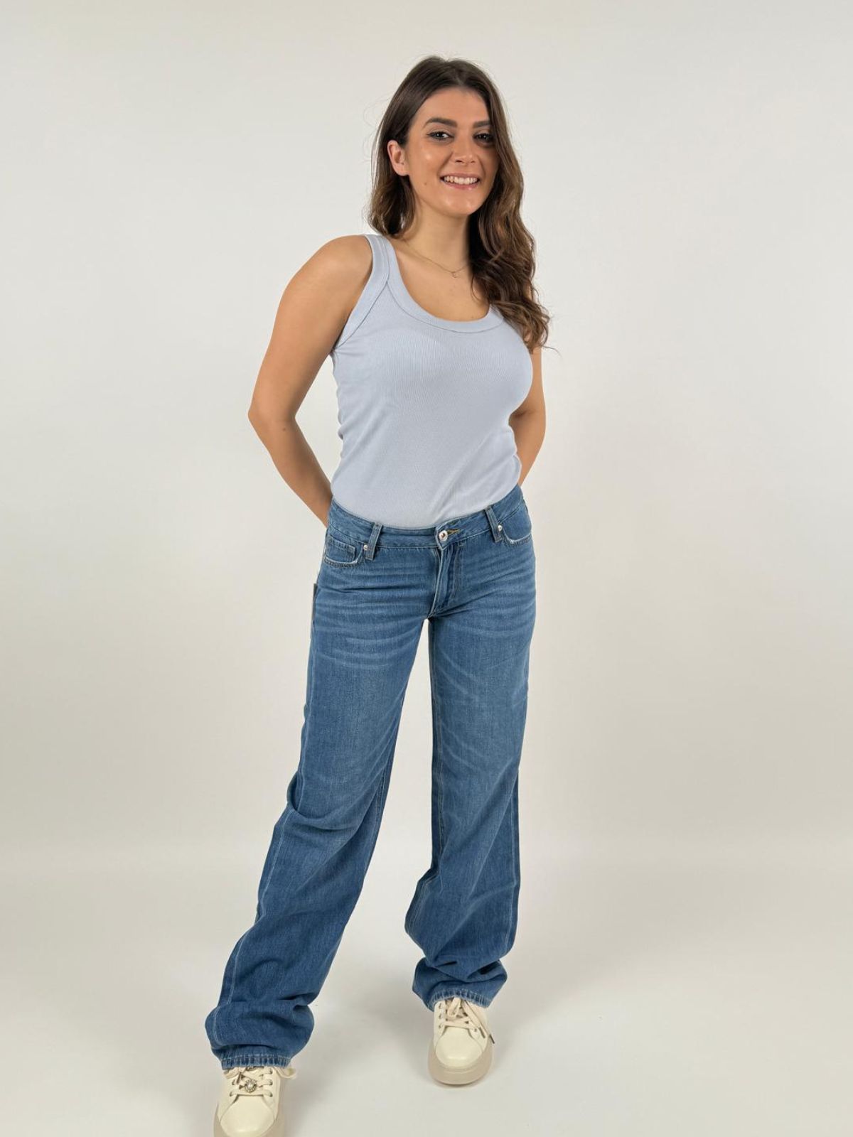 Jeans Kathe Low Rise Wide Donna - Gianni Lupo