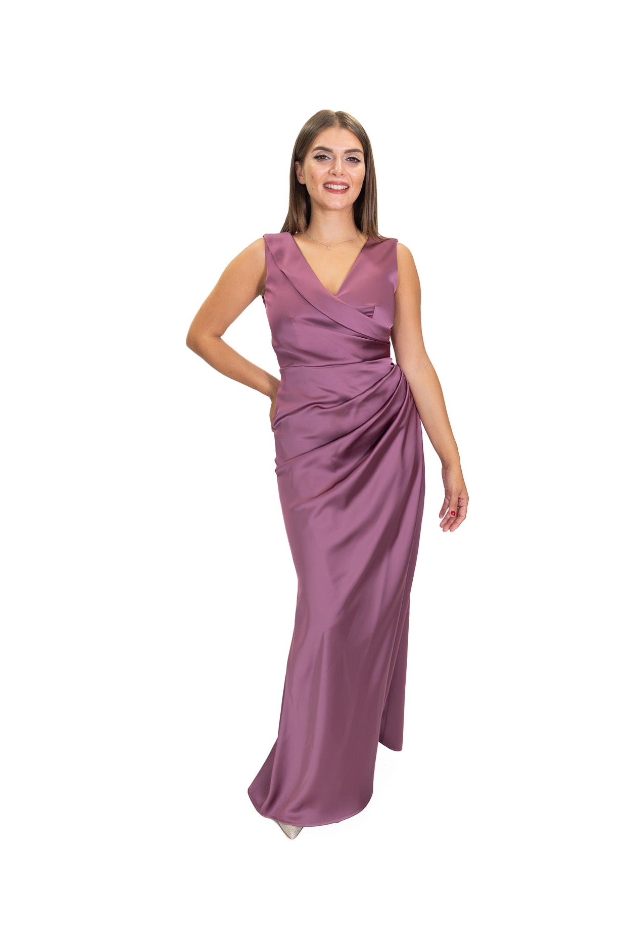 Rinascimento - Abito lungo con drappeggio asimmetrico - Donna
