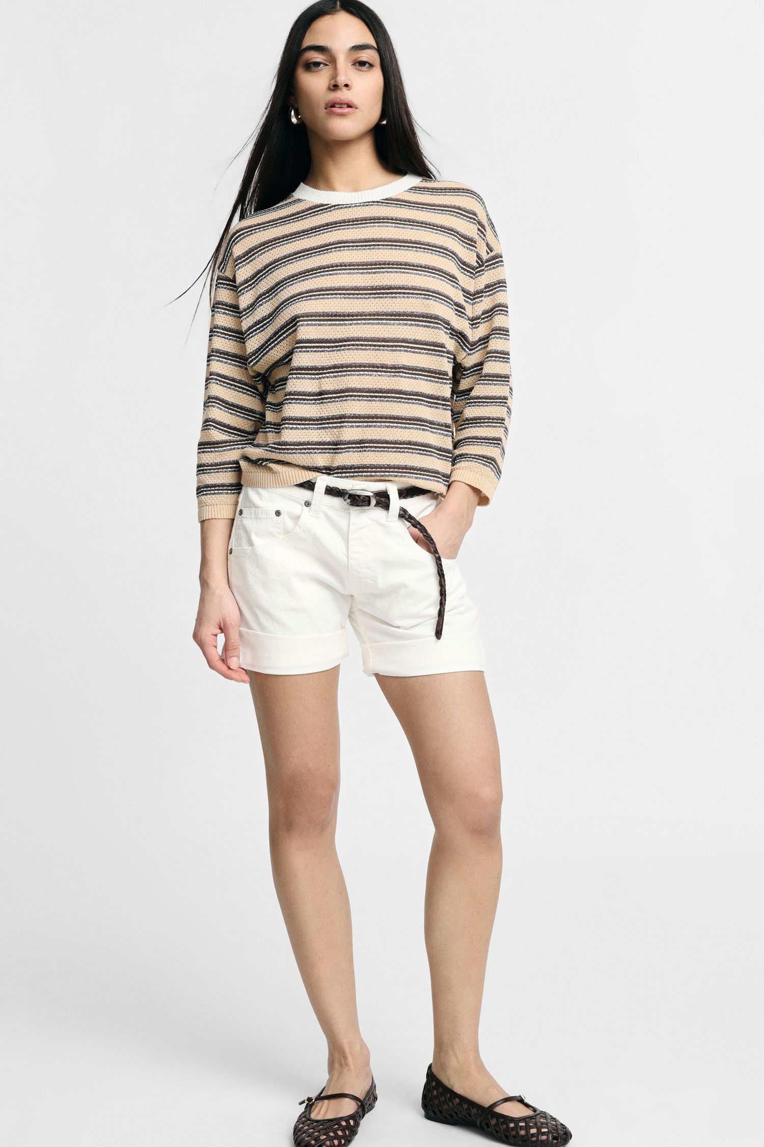 Please - Short monocolour con cinque tasche e orli risvoltati - Donna