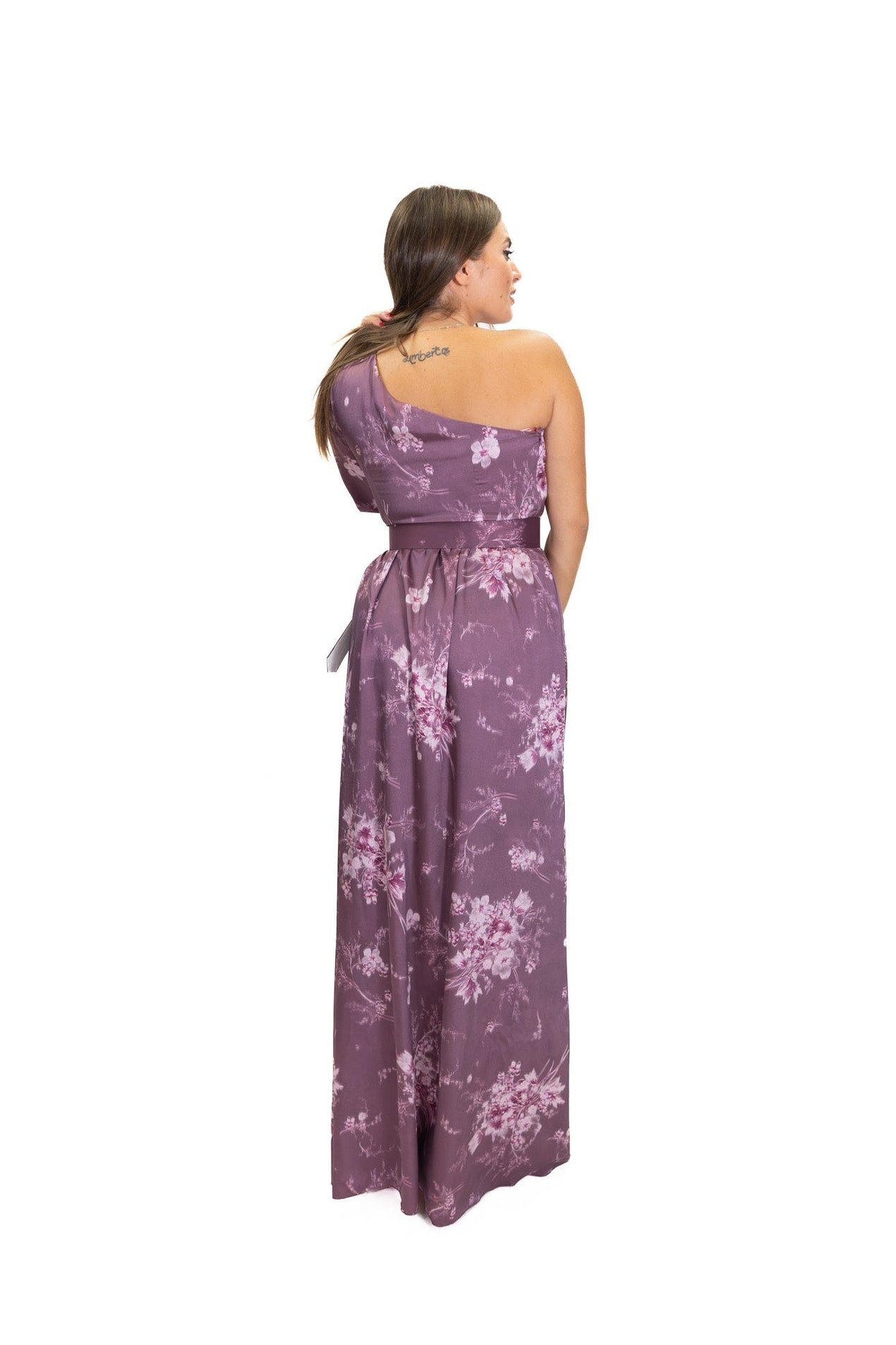Rinascimento - Abito Lungo Monospalla Con Stampa Floreale - Donna