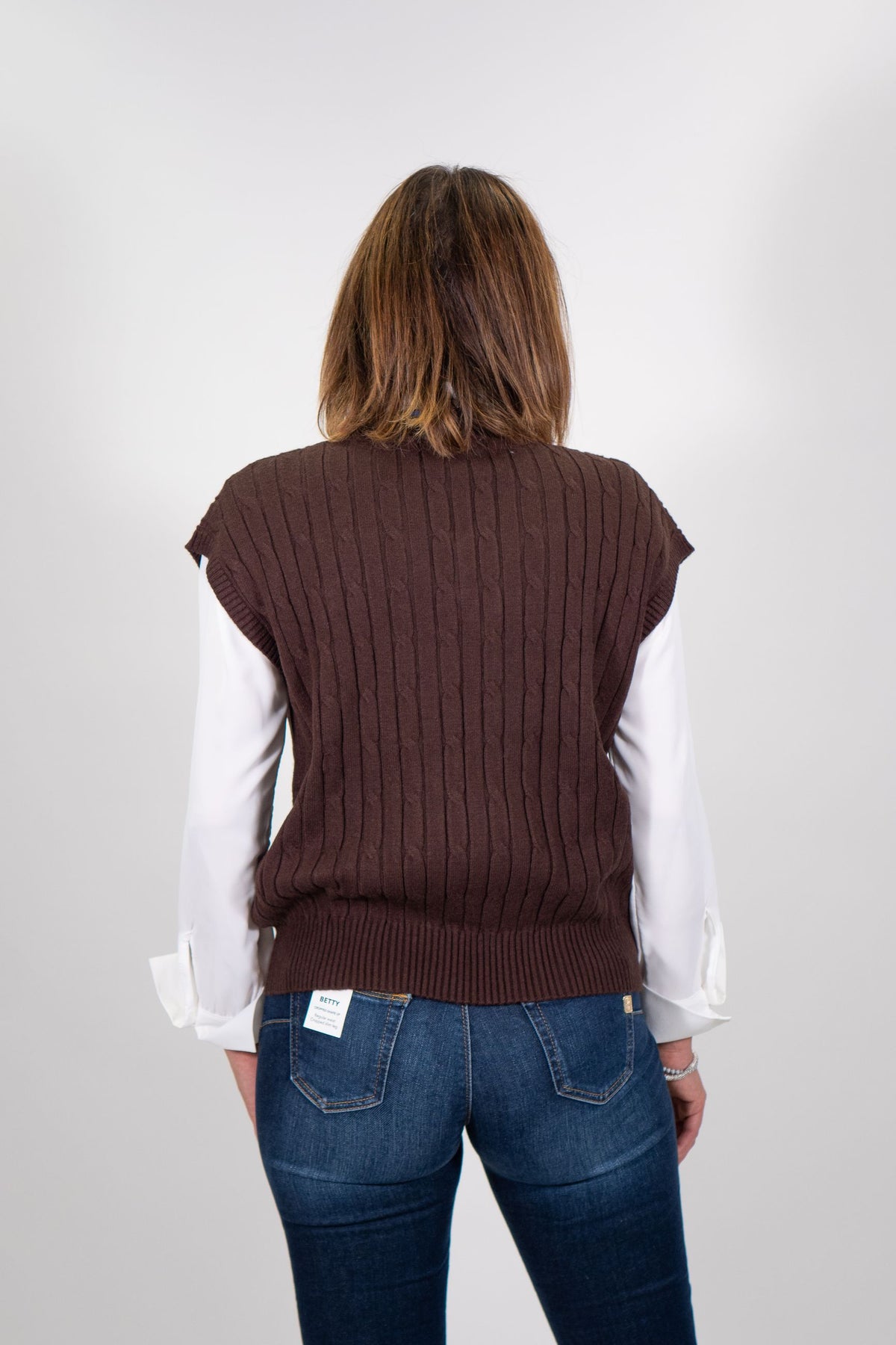 Fresh Flower - Gilet Trecce Con Logo F.7 - Donna