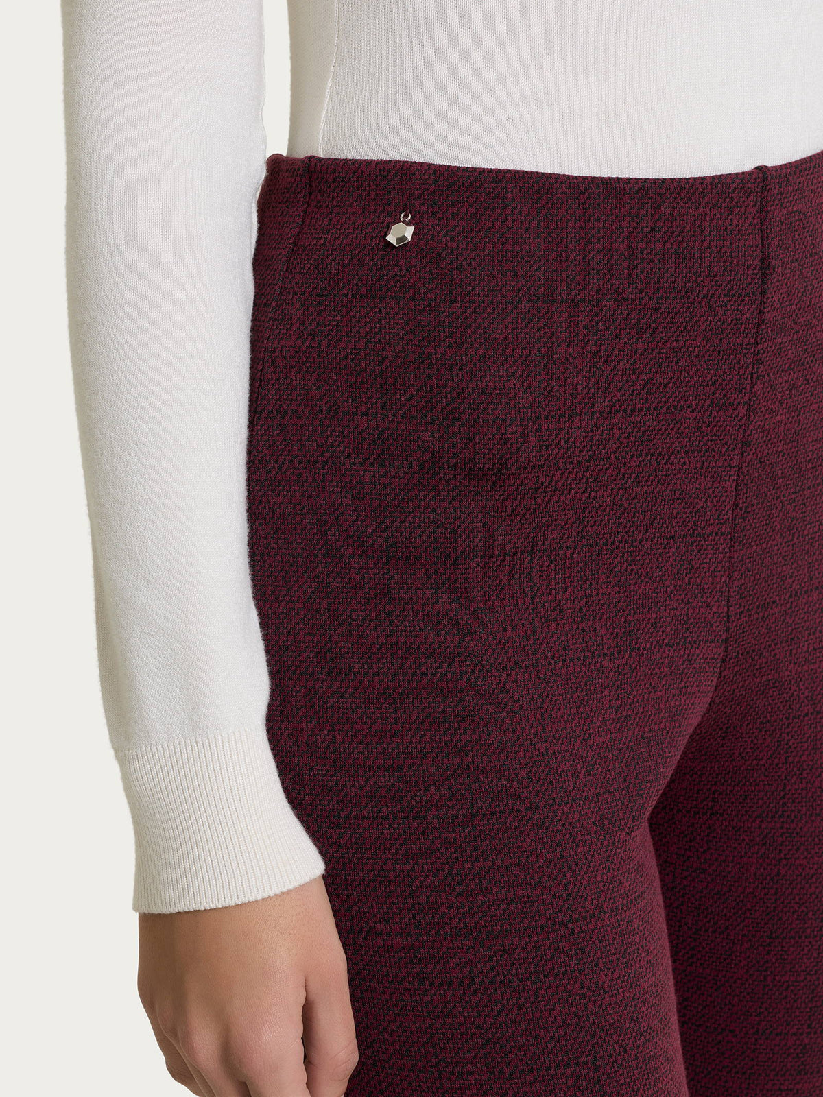 Ragno - Pantalone dritto con tweed pattern in Jacquard - Donna