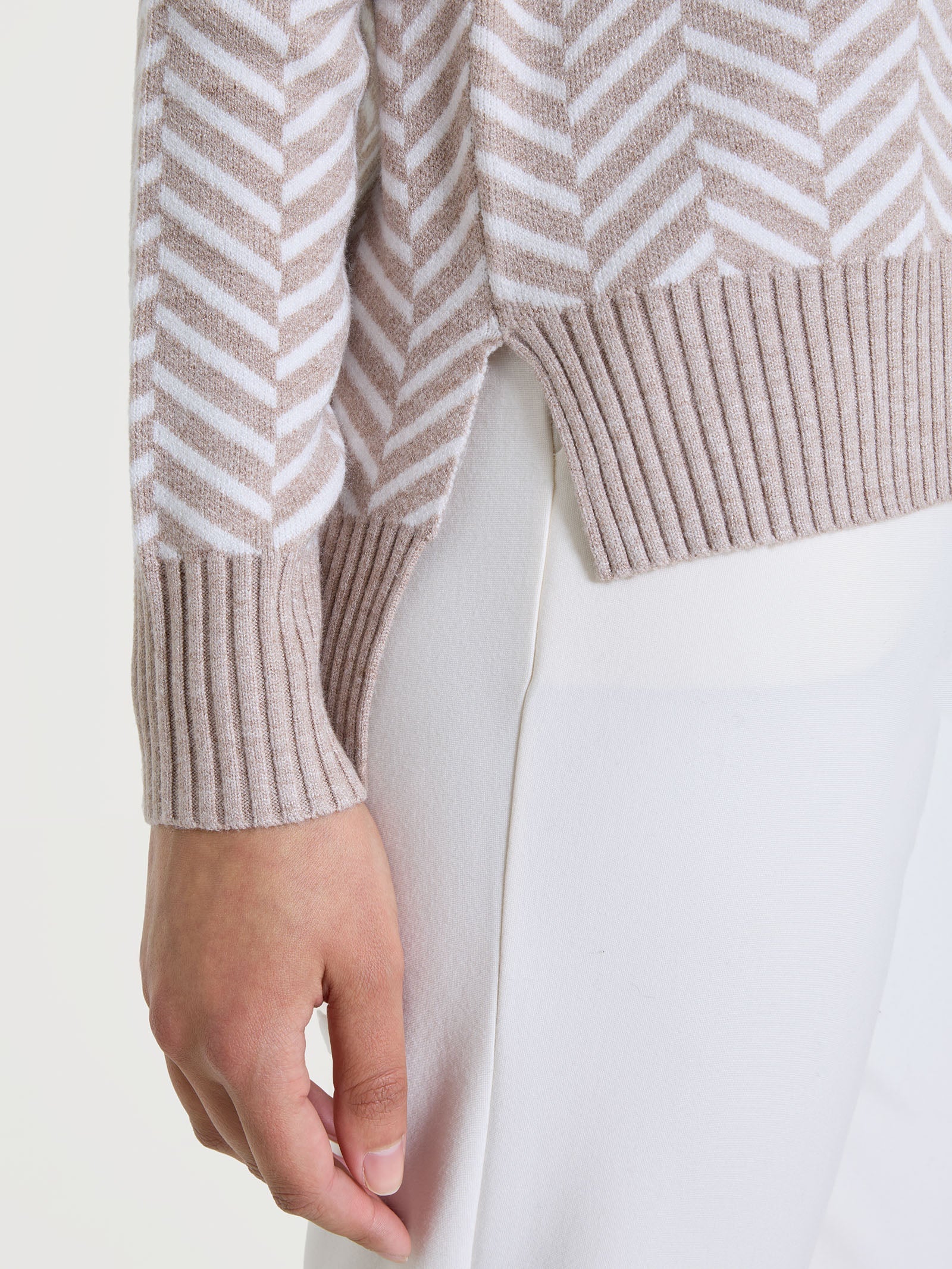 Ragno - Maglia girocollo con fantasia spigata in Super Soft - Donna