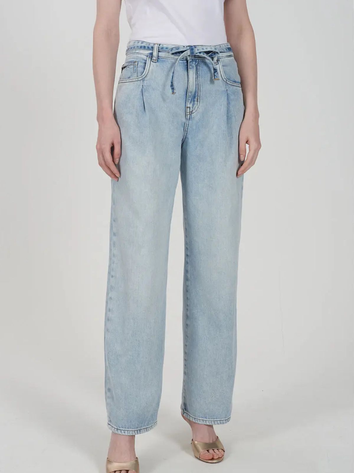 Yes Zee - Jeans Donna Palazzo con  Pinces - Donna