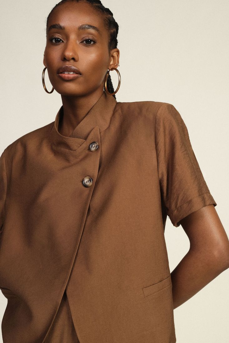 Dixie - Blazer corto doppio petto manica corta - Donna