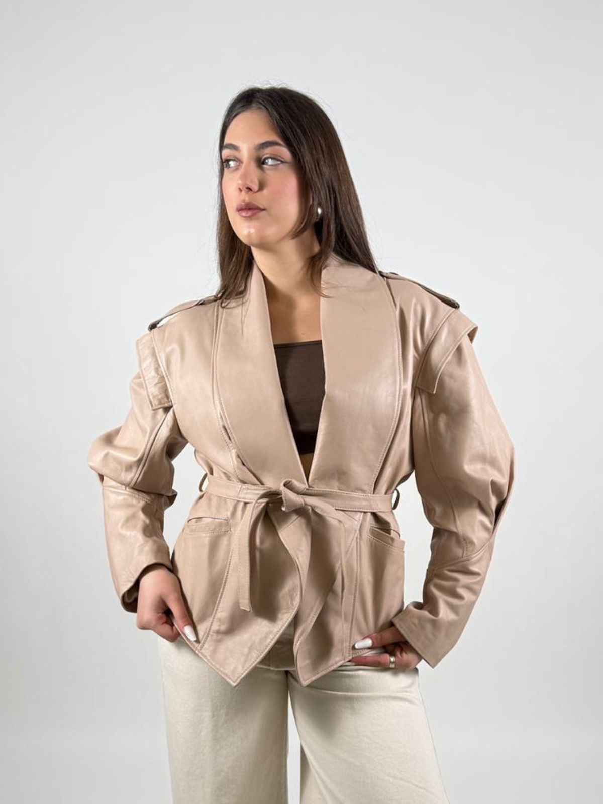 Vicolo - Giacca in Pelle Incrociata - Donna